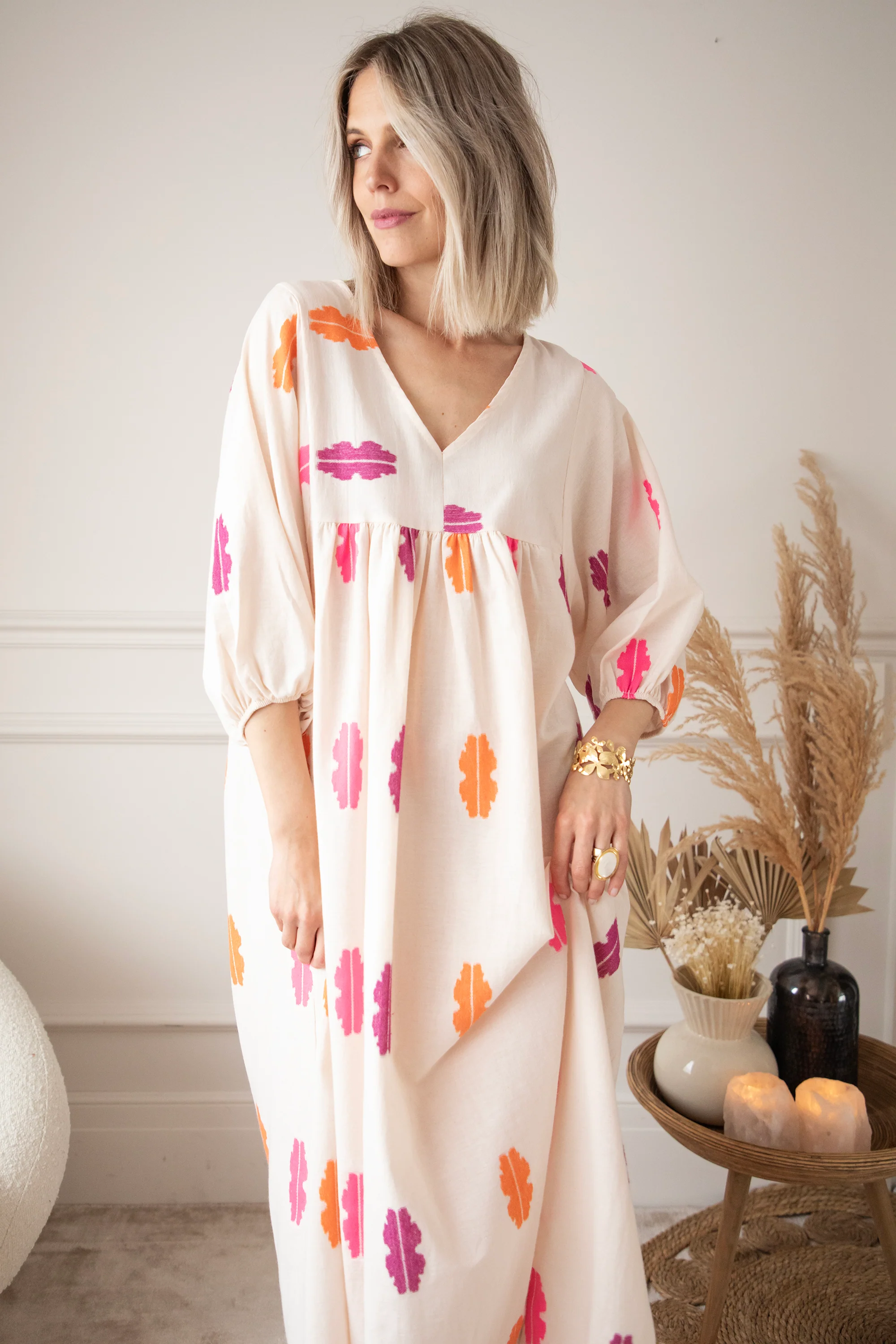 Maud Spirit Beige/Pink - Maxi Jurk - Image 11