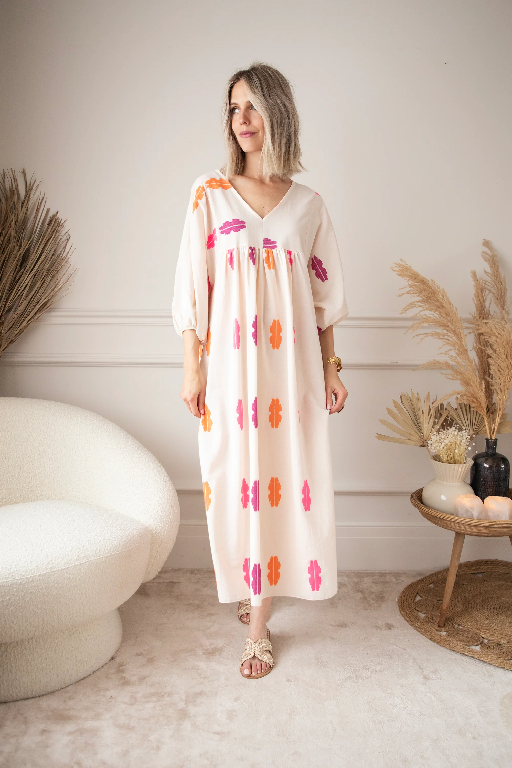 Maud Spirit Beige/Pink - Maxi Jurk - Image 18