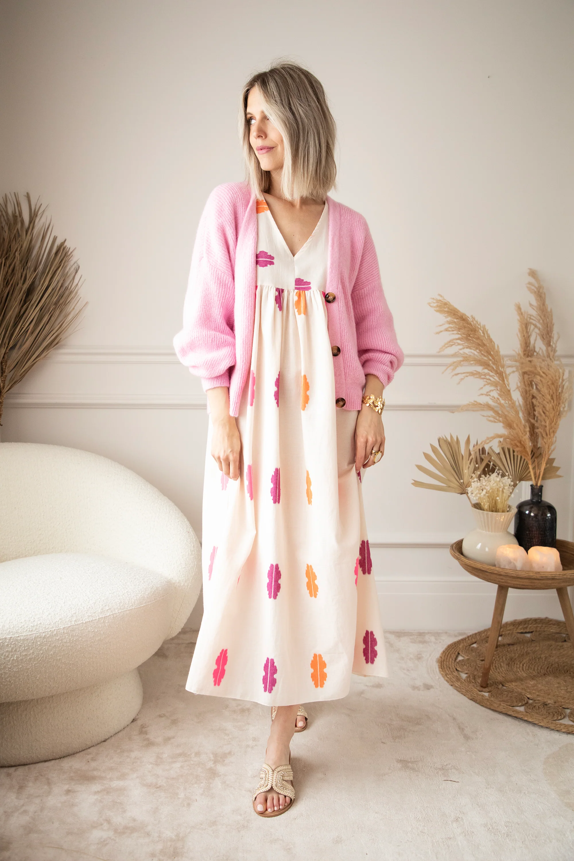 Maud Spirit Beige/Pink - Maxi Jurk - Image 21
