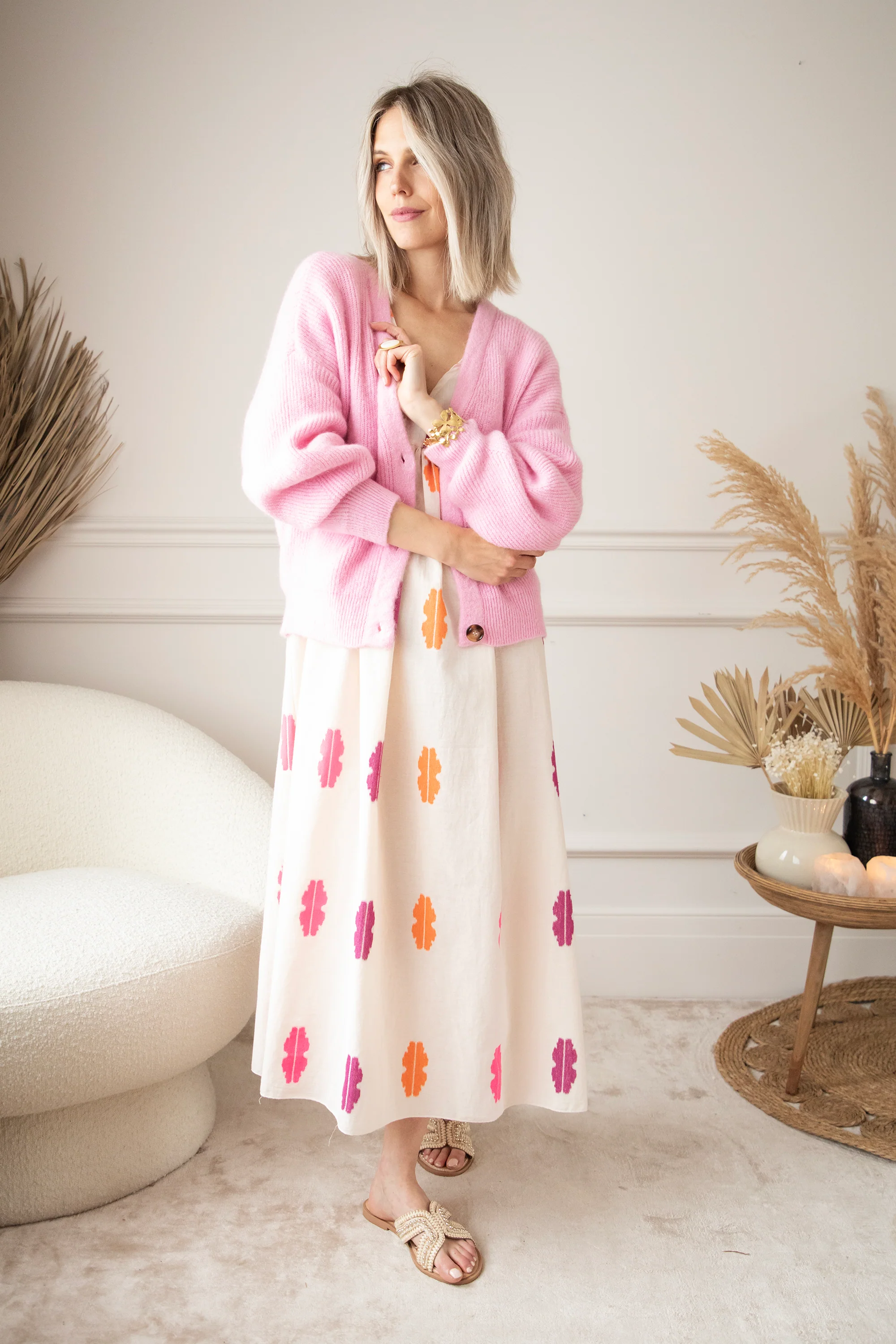 Maud Spirit Beige/Pink - Maxi Jurk - Image 22