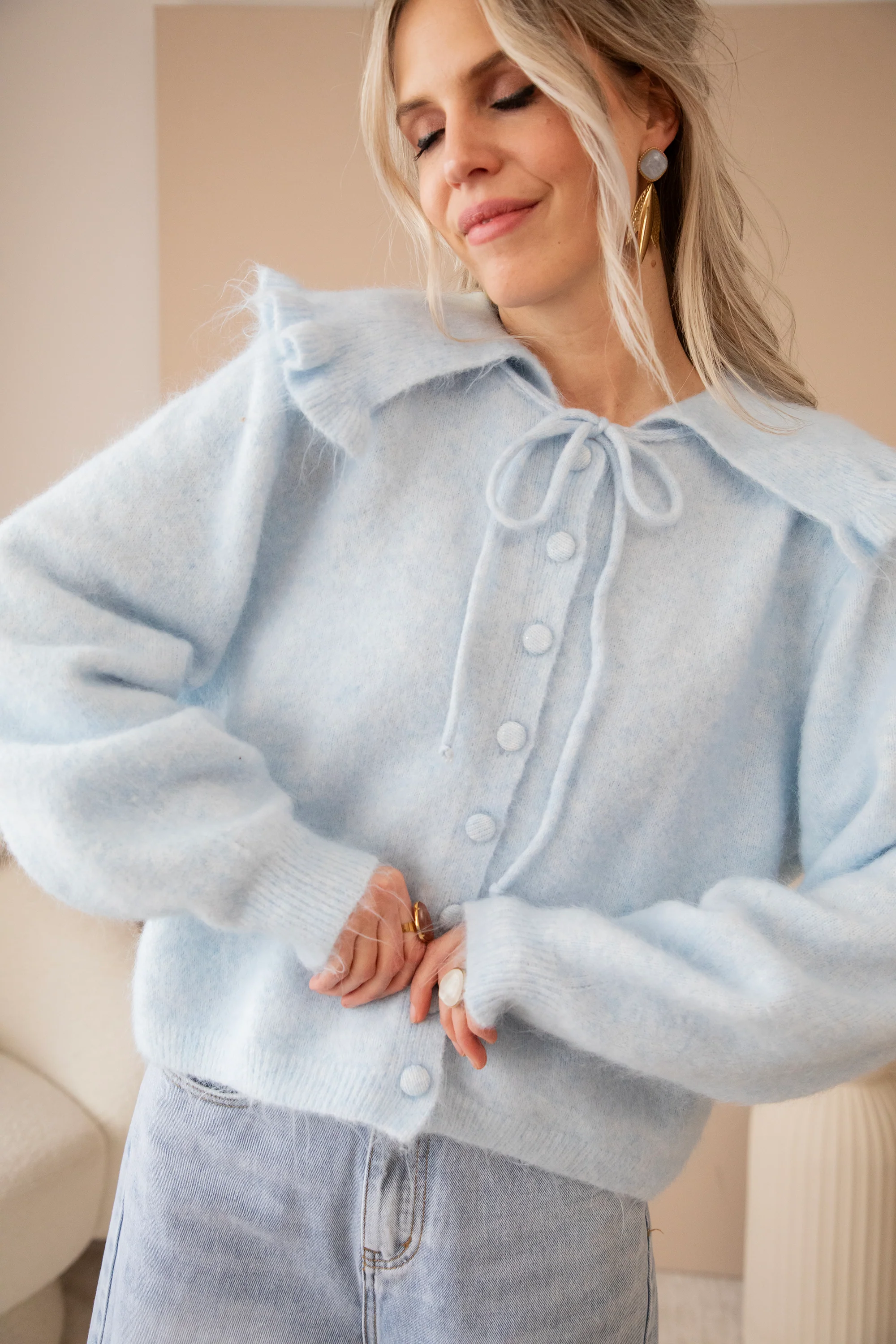 Maya Soft Blue/Gold - Oorbellen - Image 6