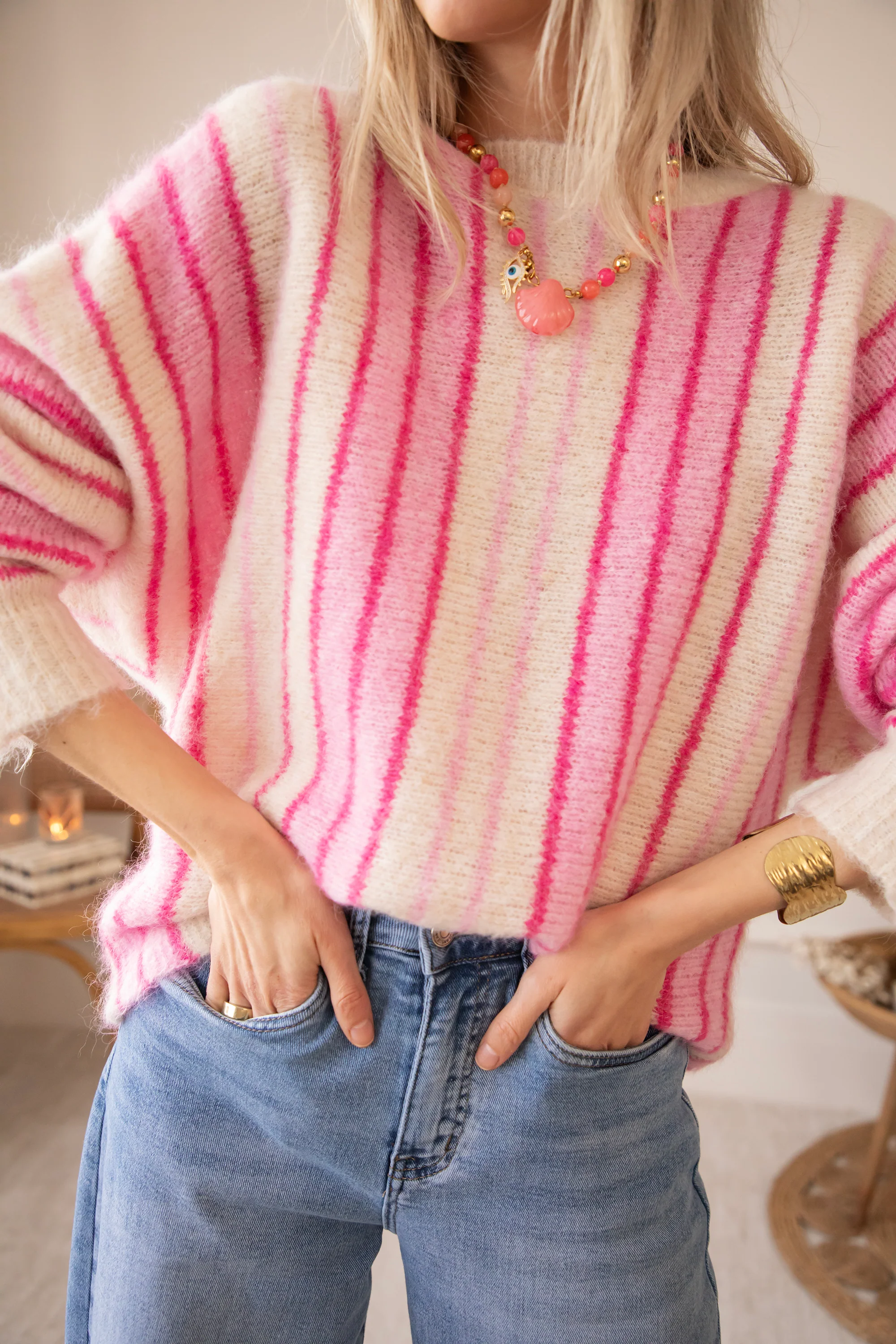Mood Booster Beige/Pink - Trui - Image 7