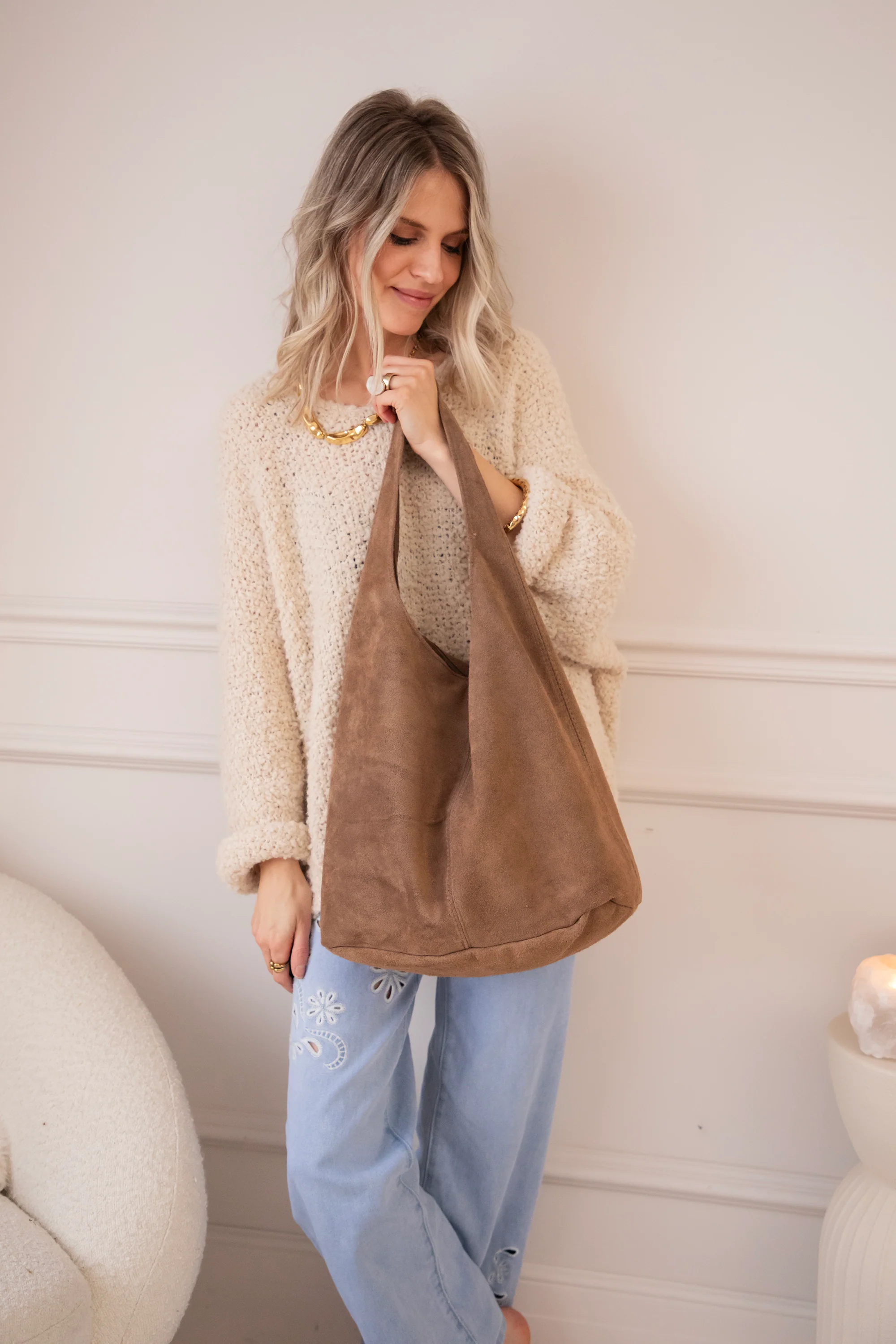 Noé Leather Taupe - Handtas - Image 5