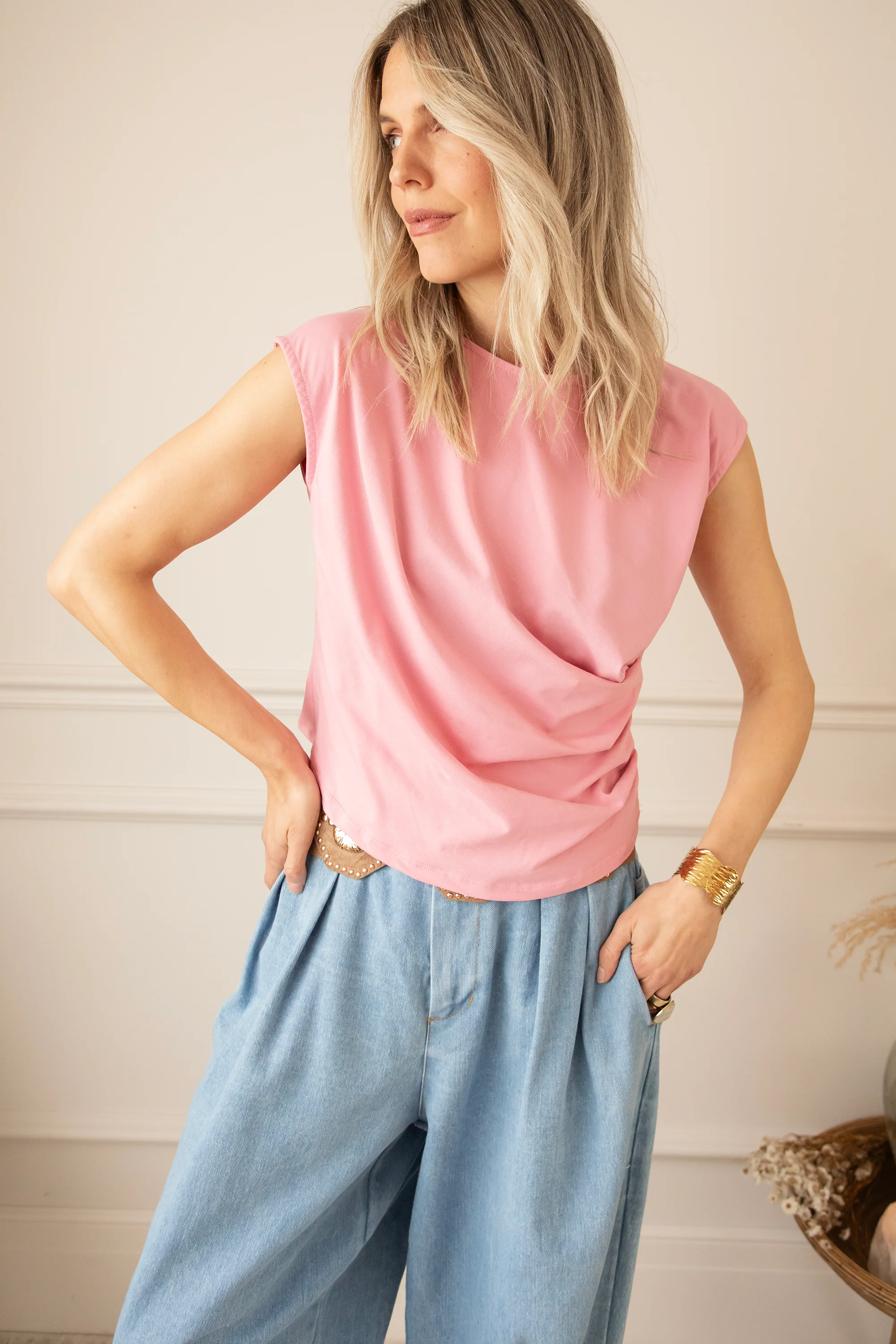 Patsy Pleated Sweet Pink - Top - Image 5