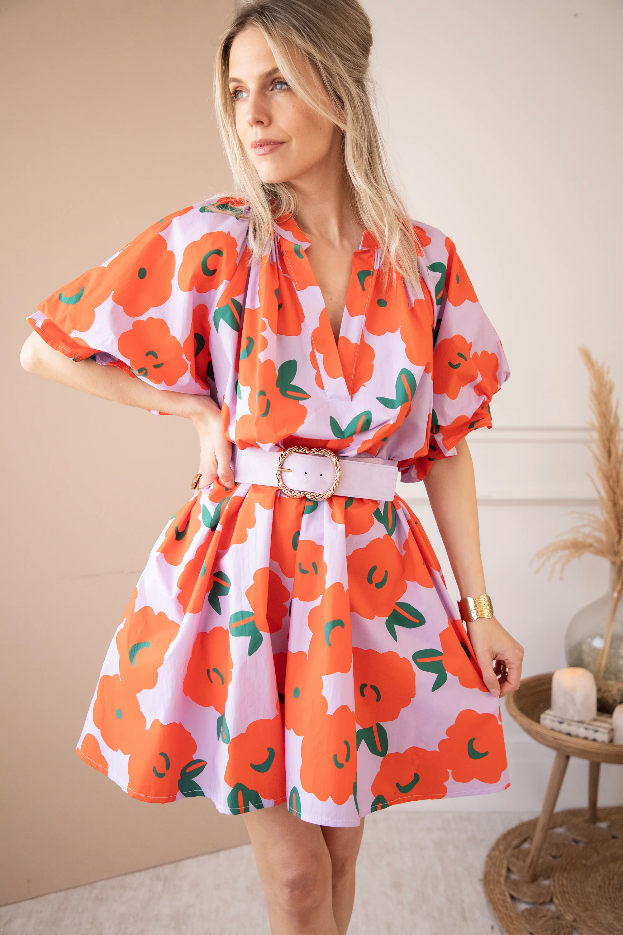 Poppy Petal Lila/Orange - Jurk