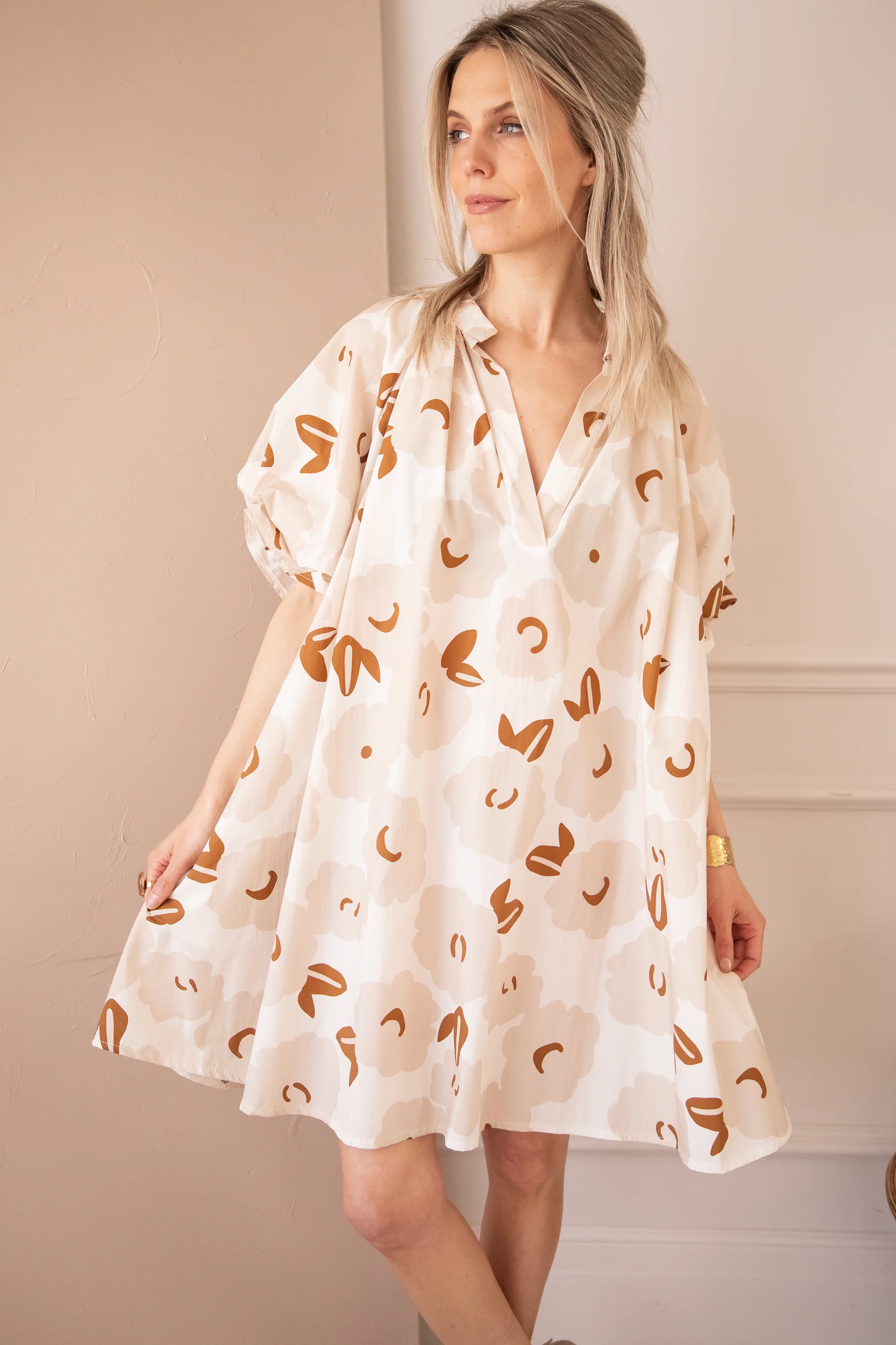 Poppy Petal Off White/Beige - Jurk