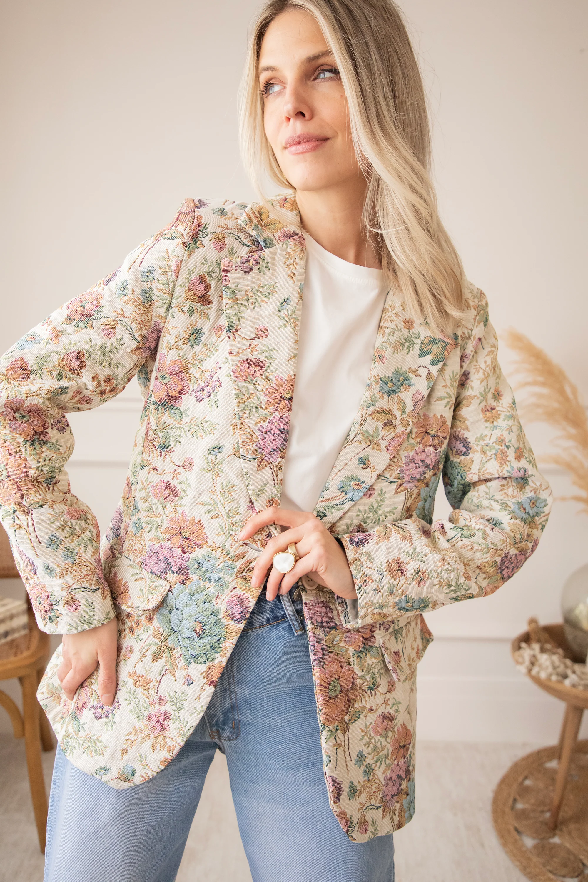 Rosy Belle Beige/Pink - Blazer - Image 6