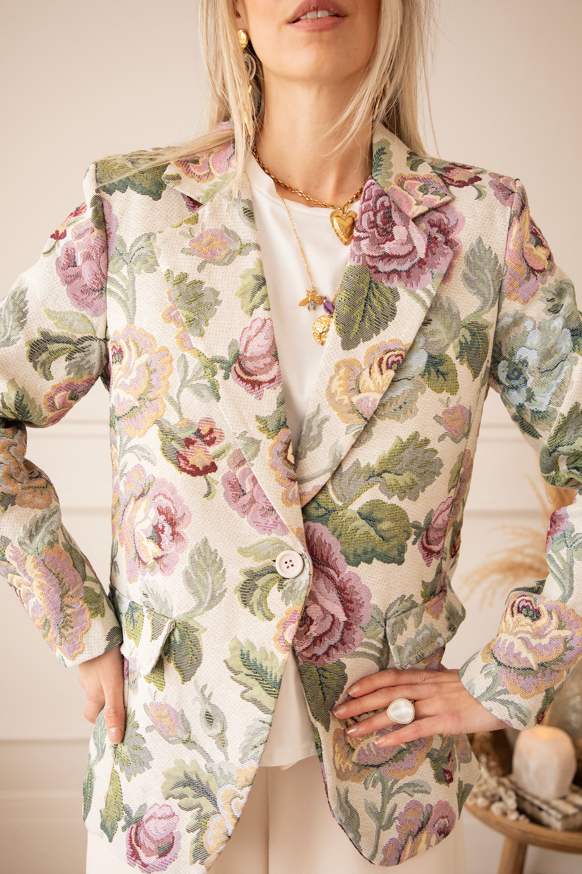 Rosy Belle Green/Pink - Blazer
