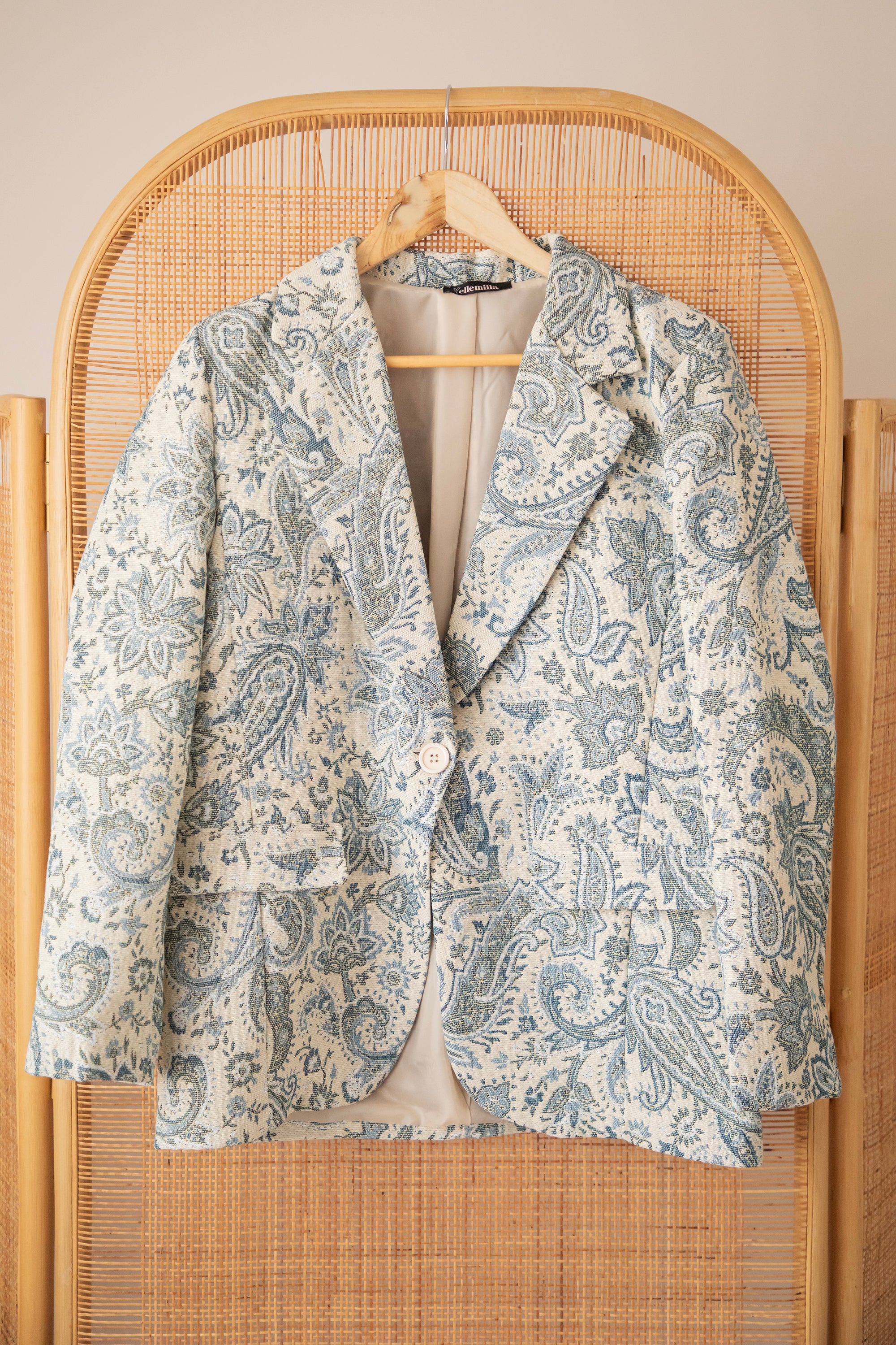 Rosy Belle Paisley Beige/Blue - Blazer - Image 3
