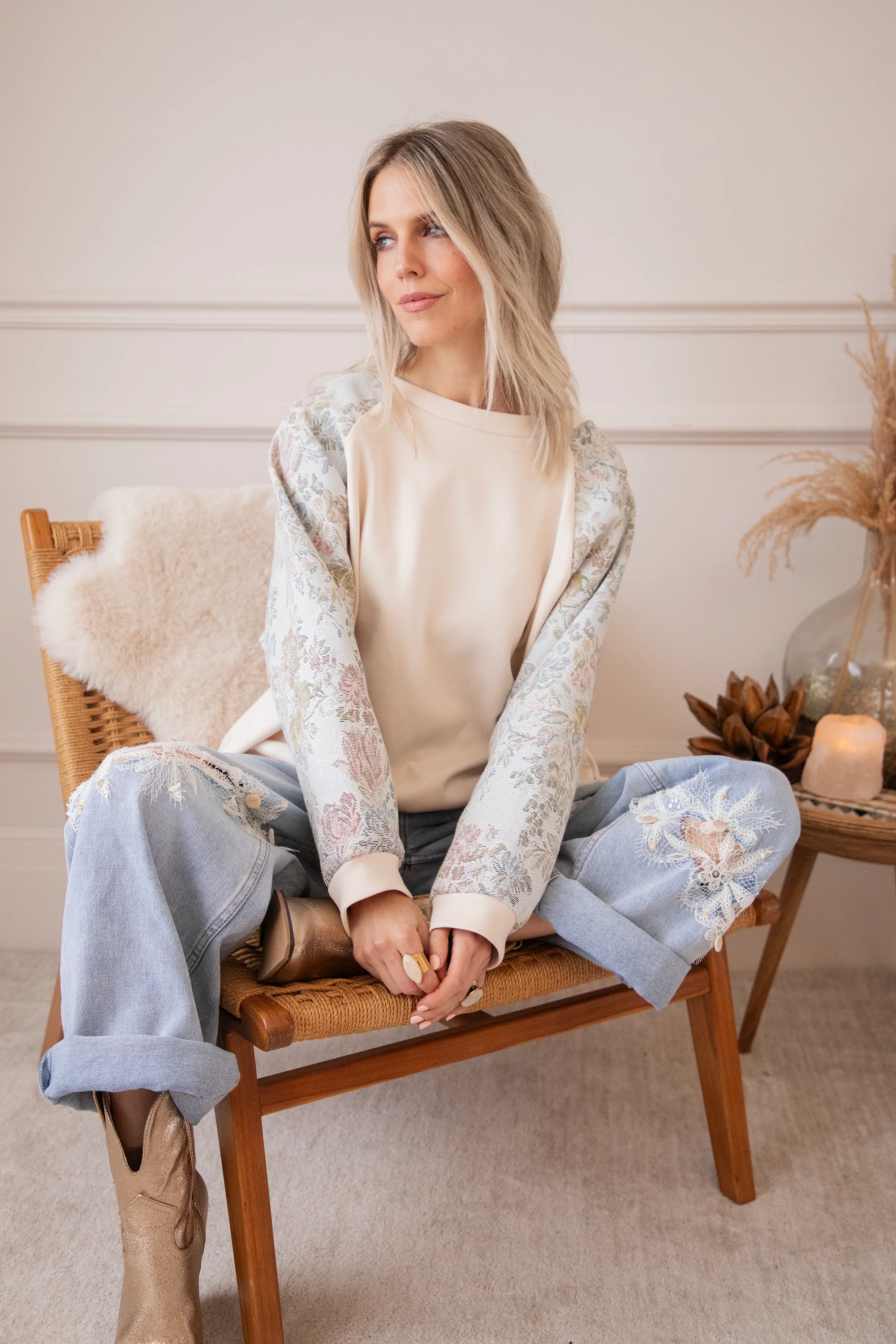 Rosy Belle Soft Blue/Soft Pink - Sweater - Image 4