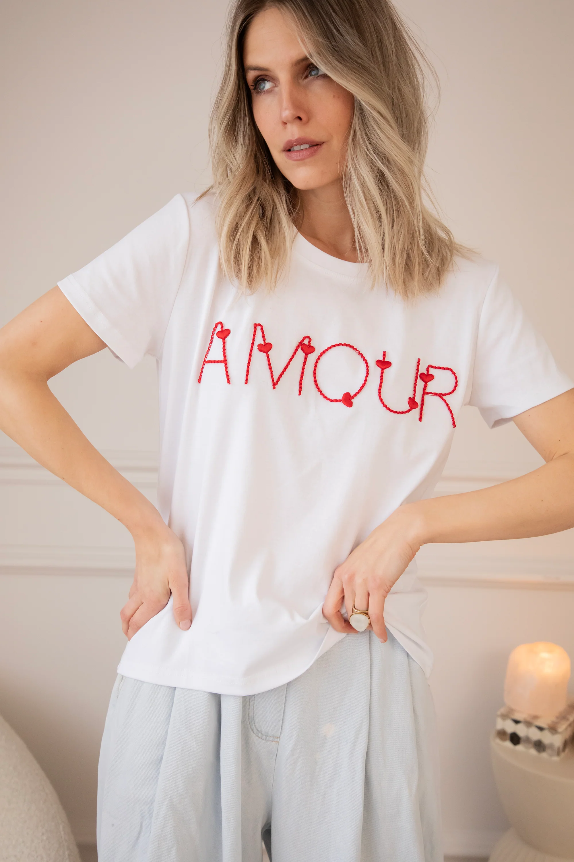 Route D'Amour White/Red - T-Shirt - Image 3