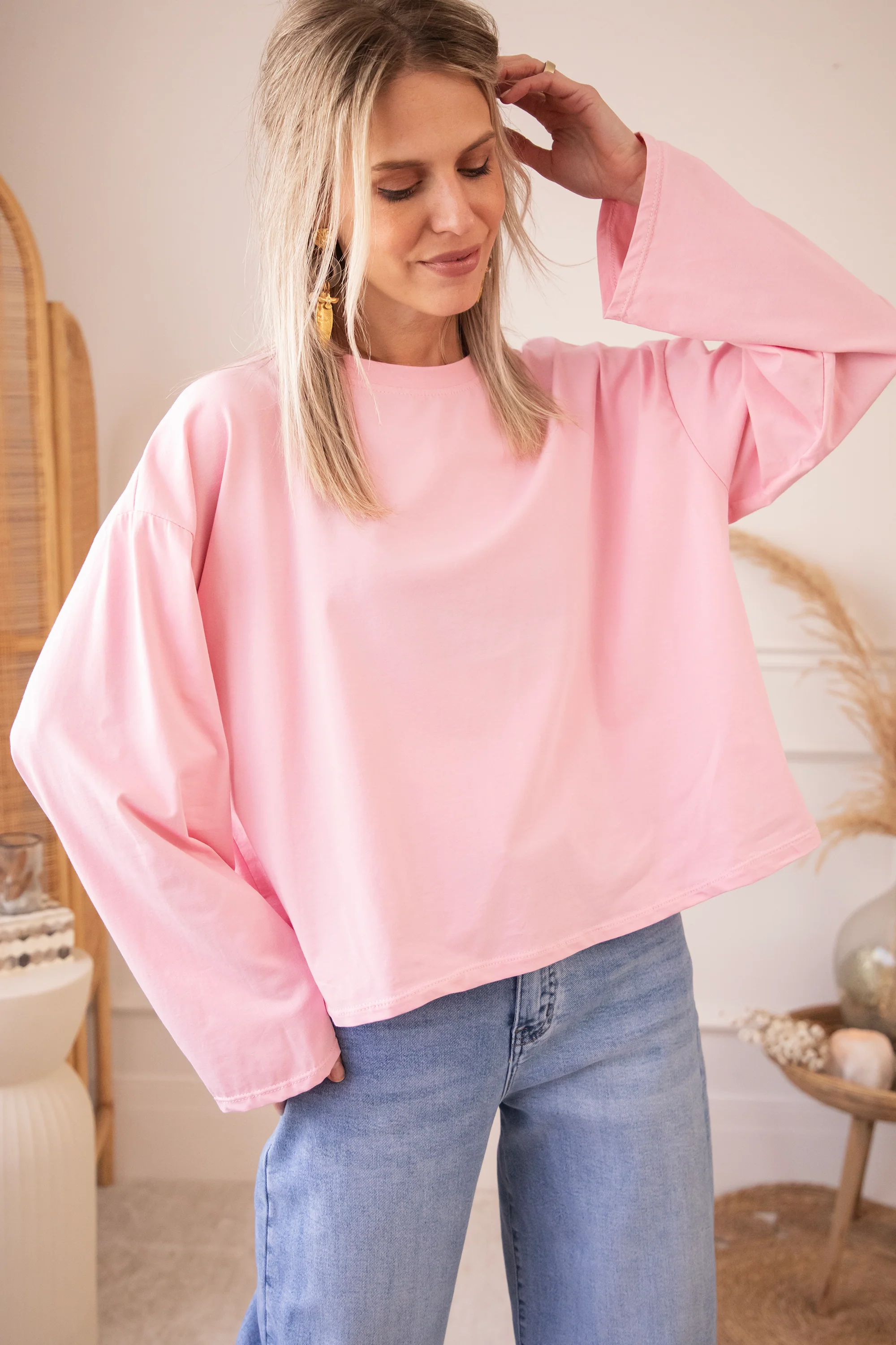 Sadie Basic Baby Pink - Longsleeve