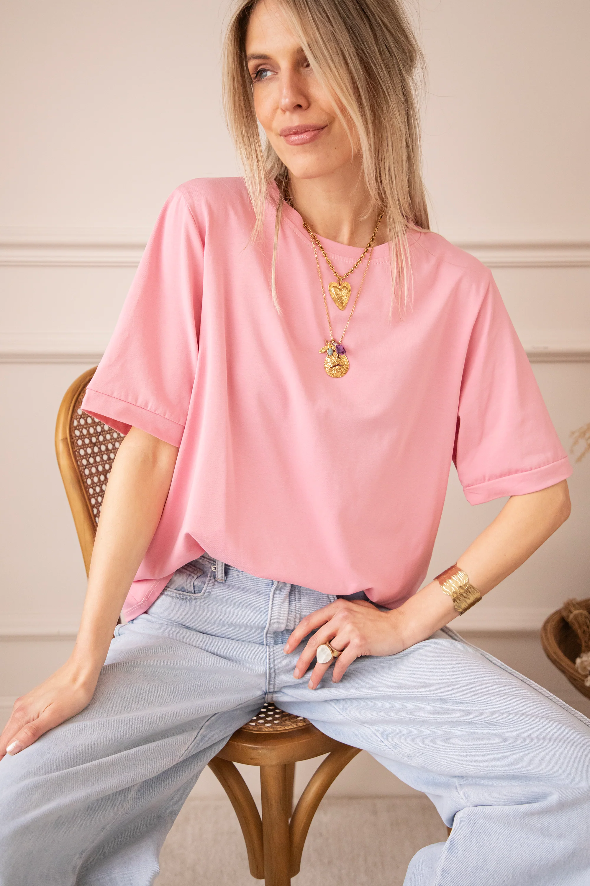 Sadie Basic Baby Pink - T-Shirt - Image 3