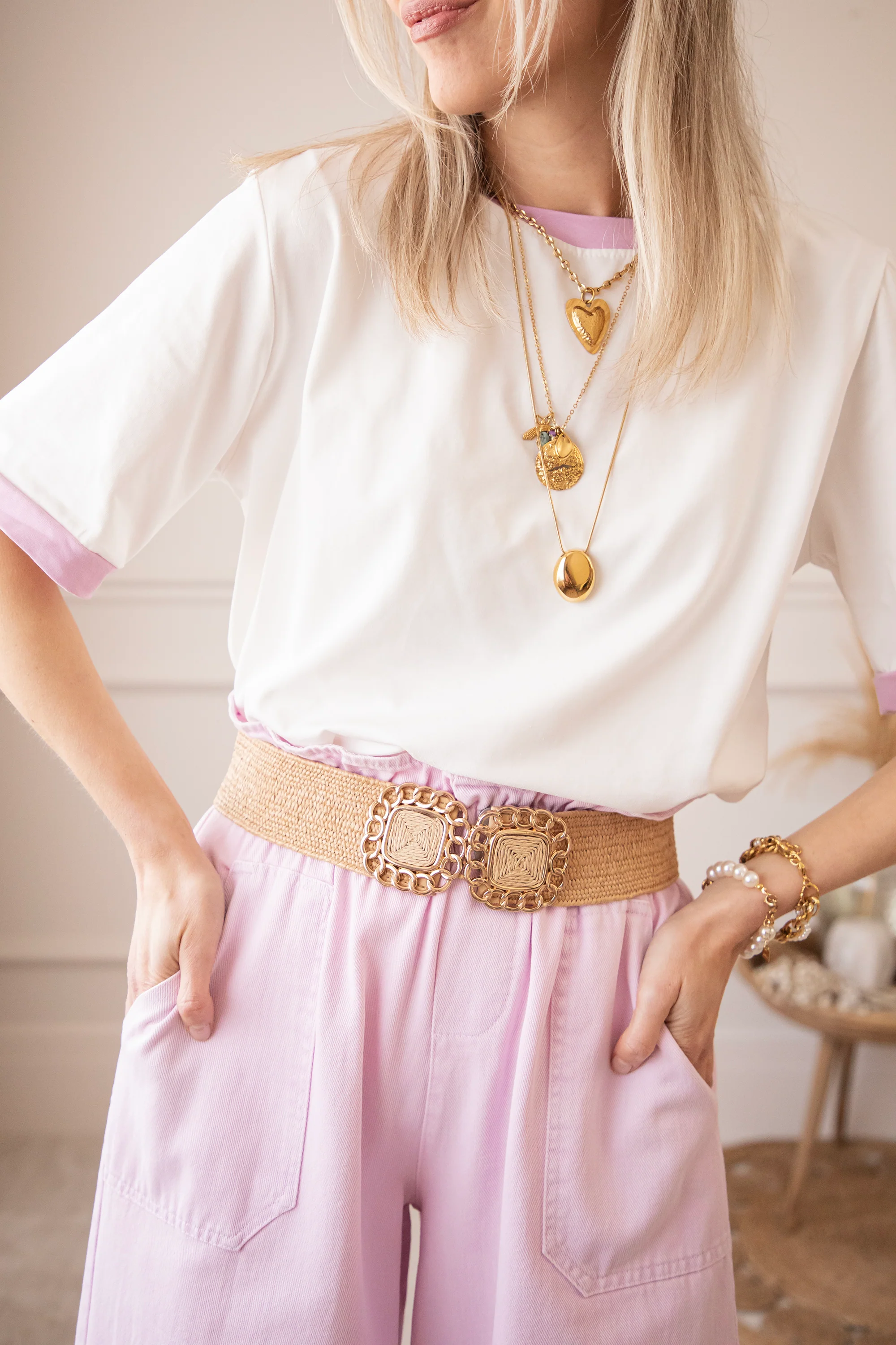 Sadie Contrast White/Lila - T-Shirt - Image 7
