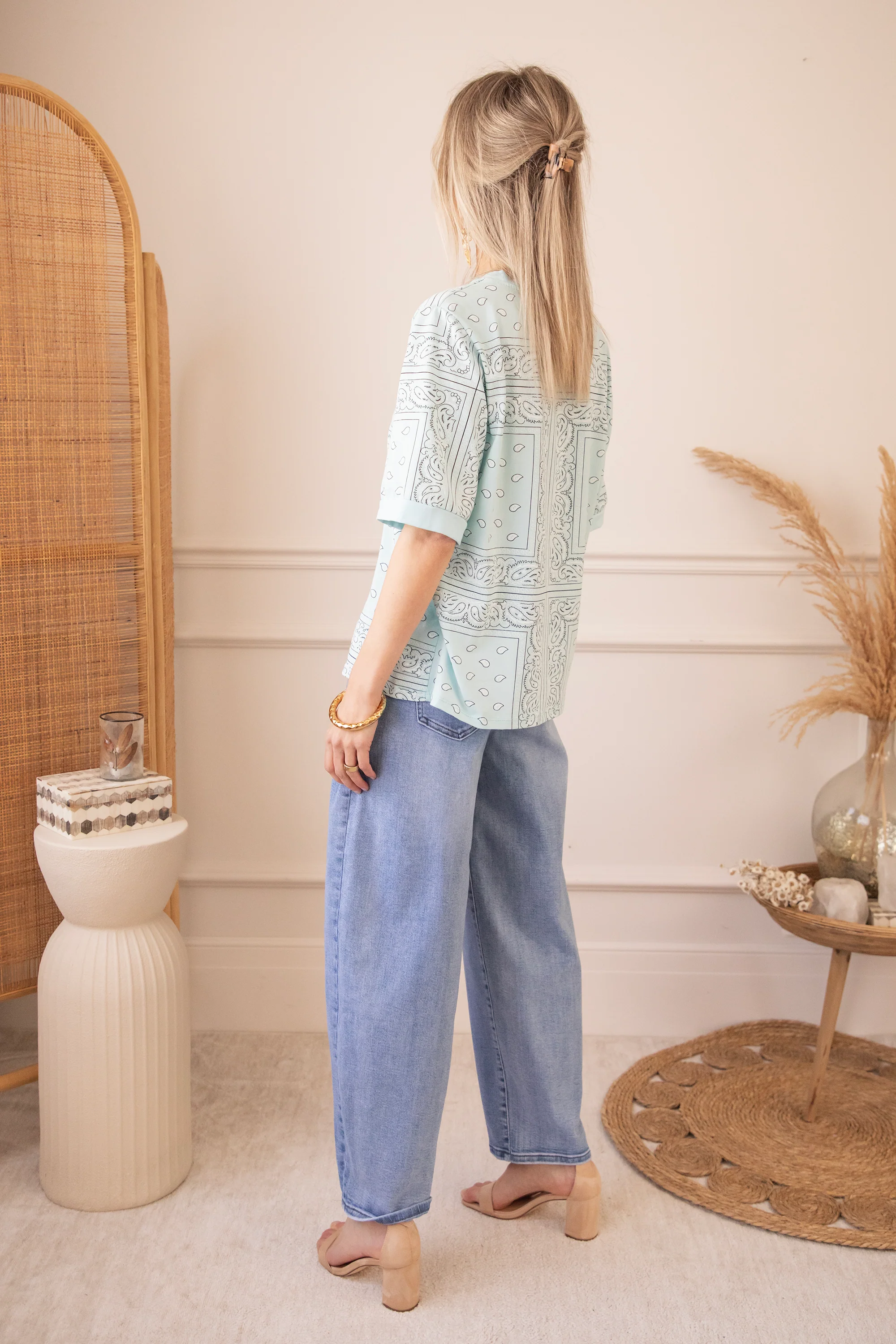 Sadie Paisley Baby Blue - T-Shirt - Image 5