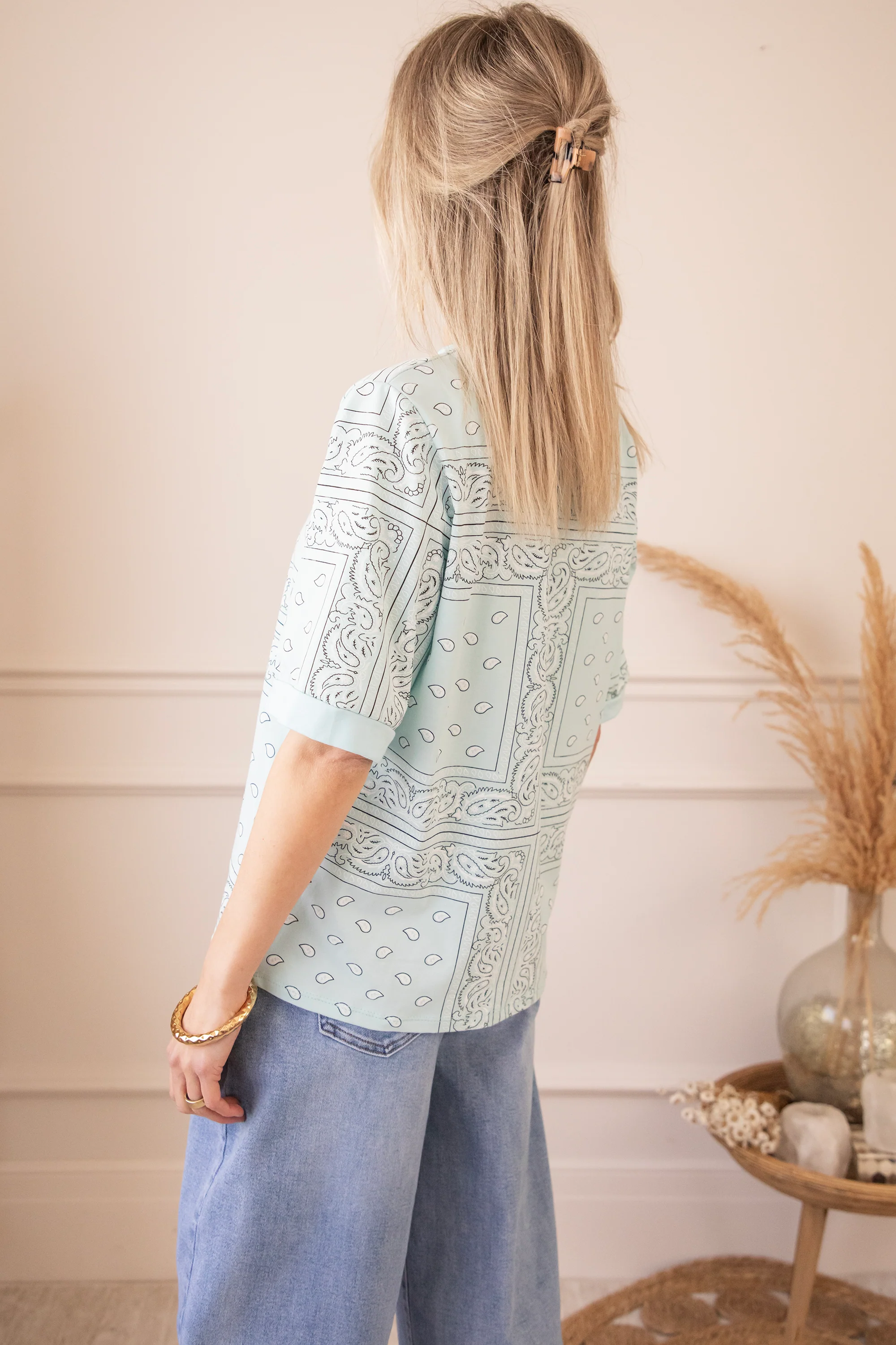 Sadie Paisley Baby Blue - T-Shirt - Image 7