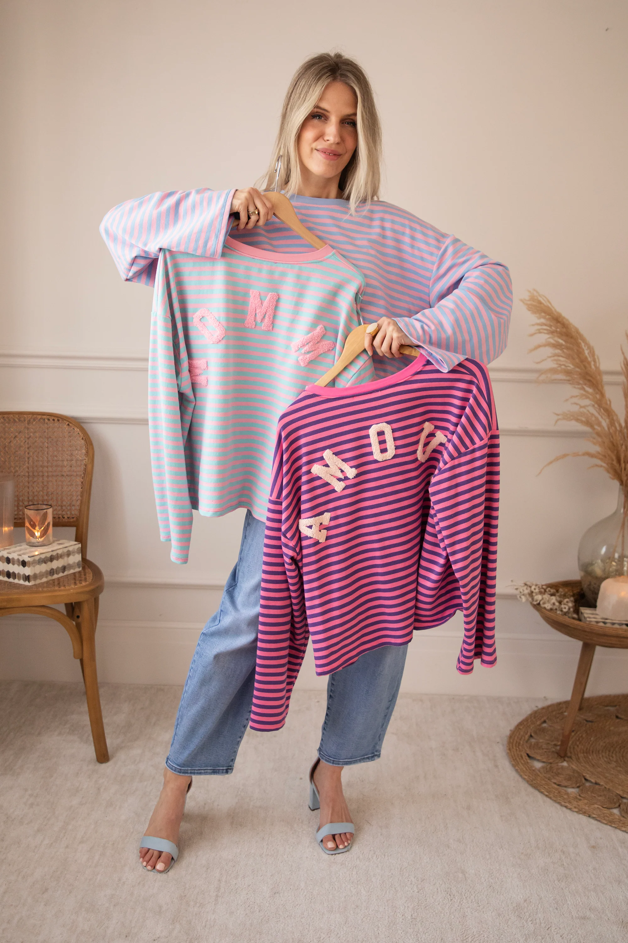 Sadie Stripe Amour Pink/Dark Blue - Longsleeve - Image 11