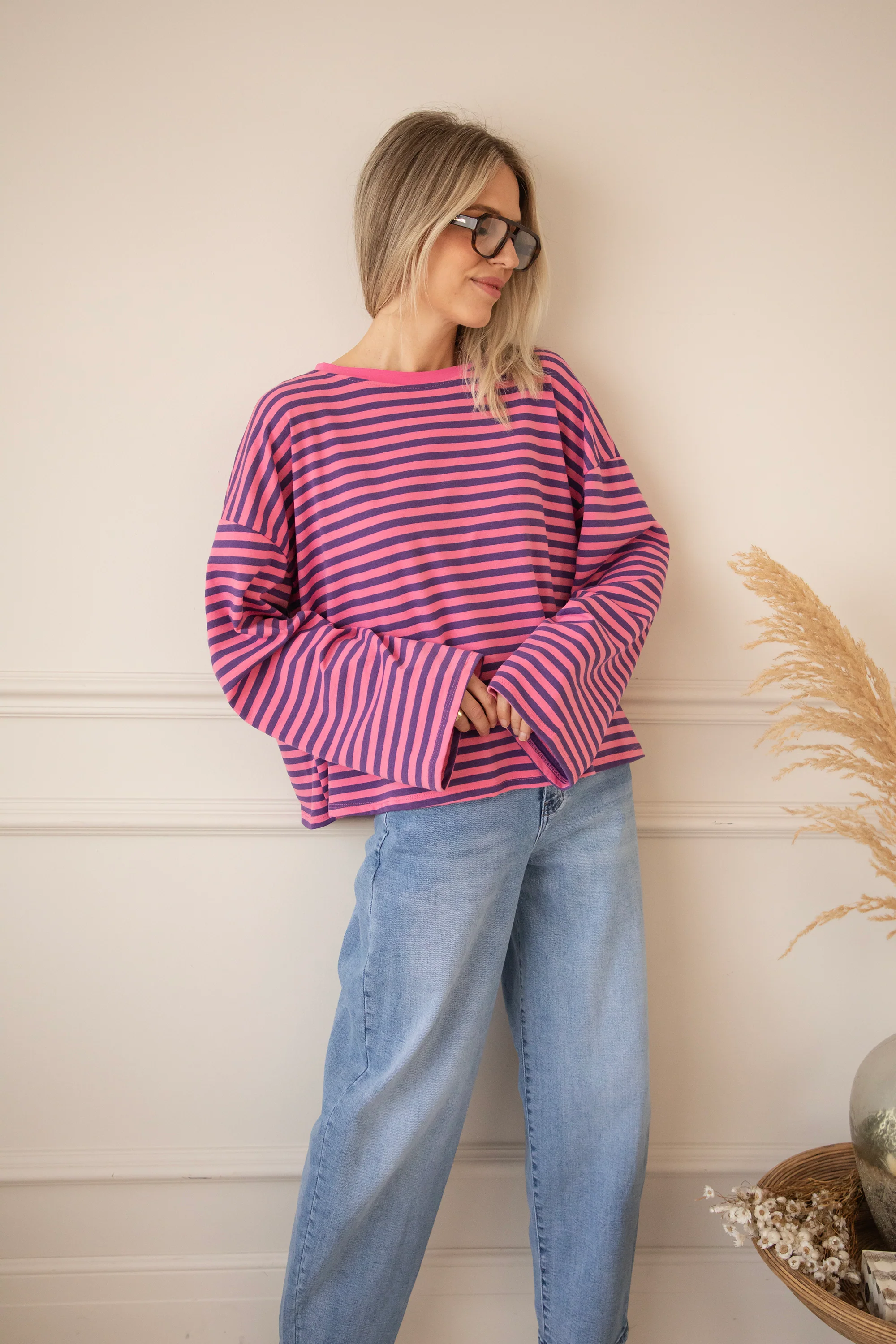 Sadie Stripe Amour Pink/Dark Blue - Longsleeve - Image 4