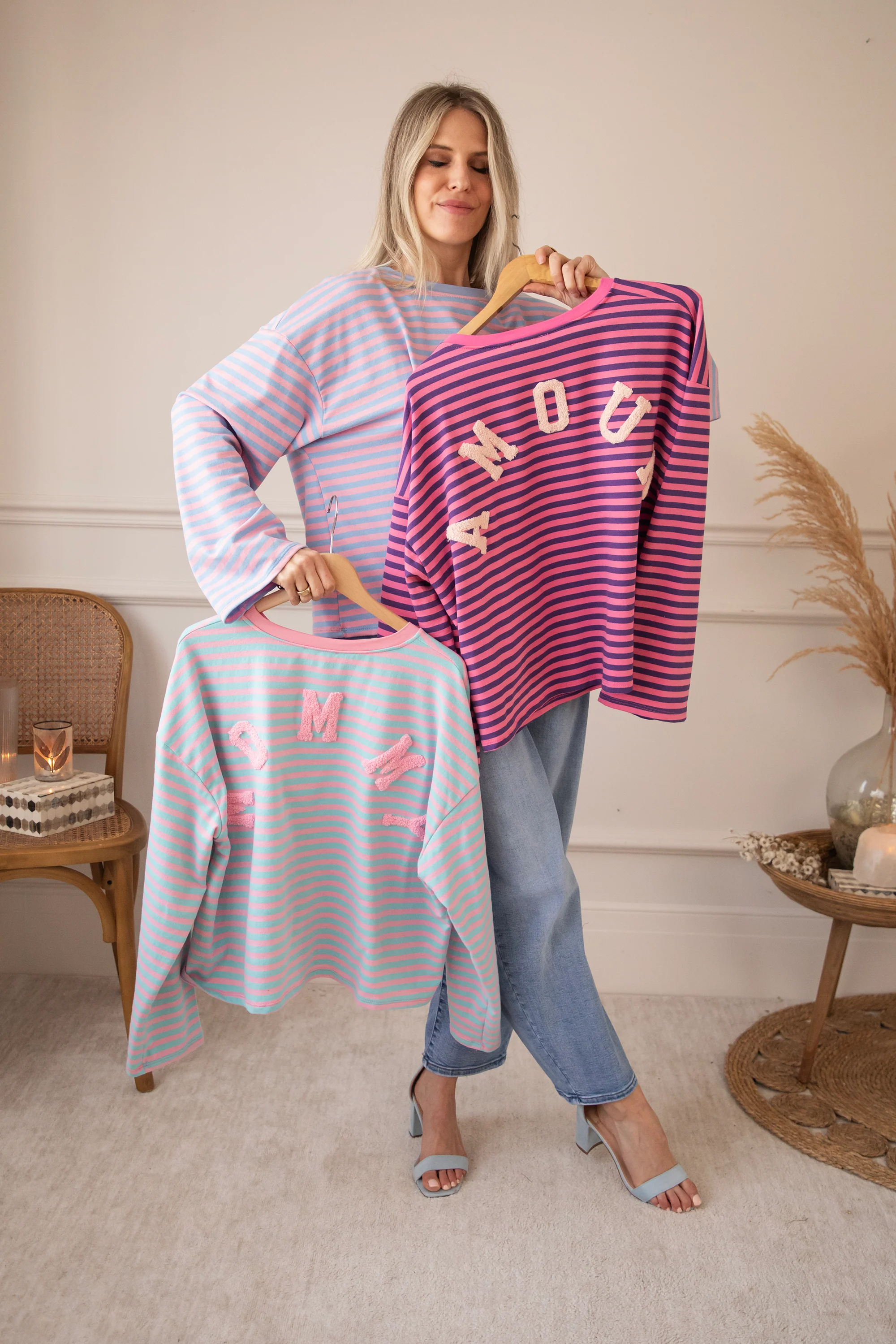 Sadie Stripe Amour Pink/Dark Blue - Longsleeve - Image 7