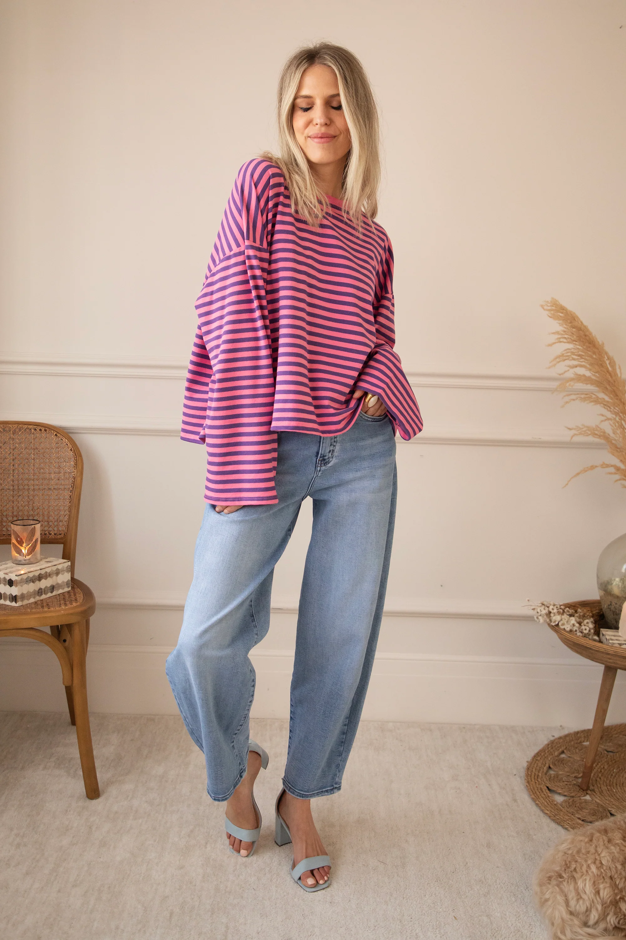 Sadie Stripe Amour Pink/Dark Blue - Longsleeve - Image 9