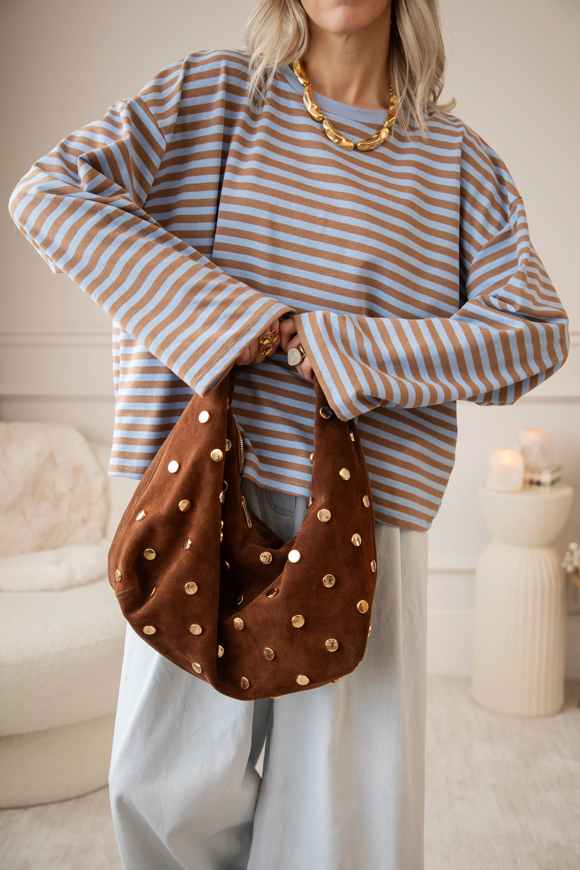 Sadie Stripe Brown/Blue - Longsleeve - Image 8