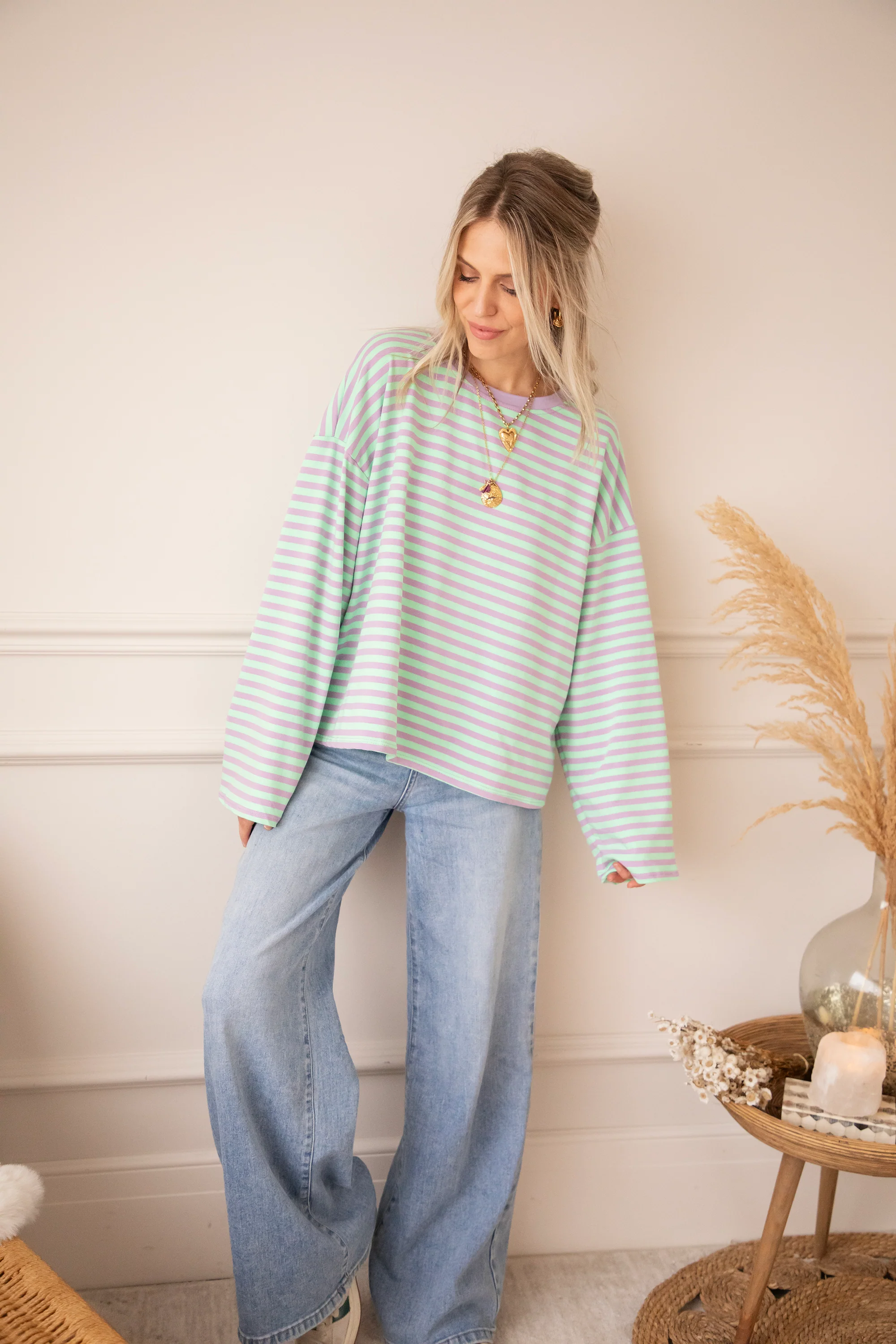 Sadie Stripe Lila/Mint - Longsleeve - Image 6