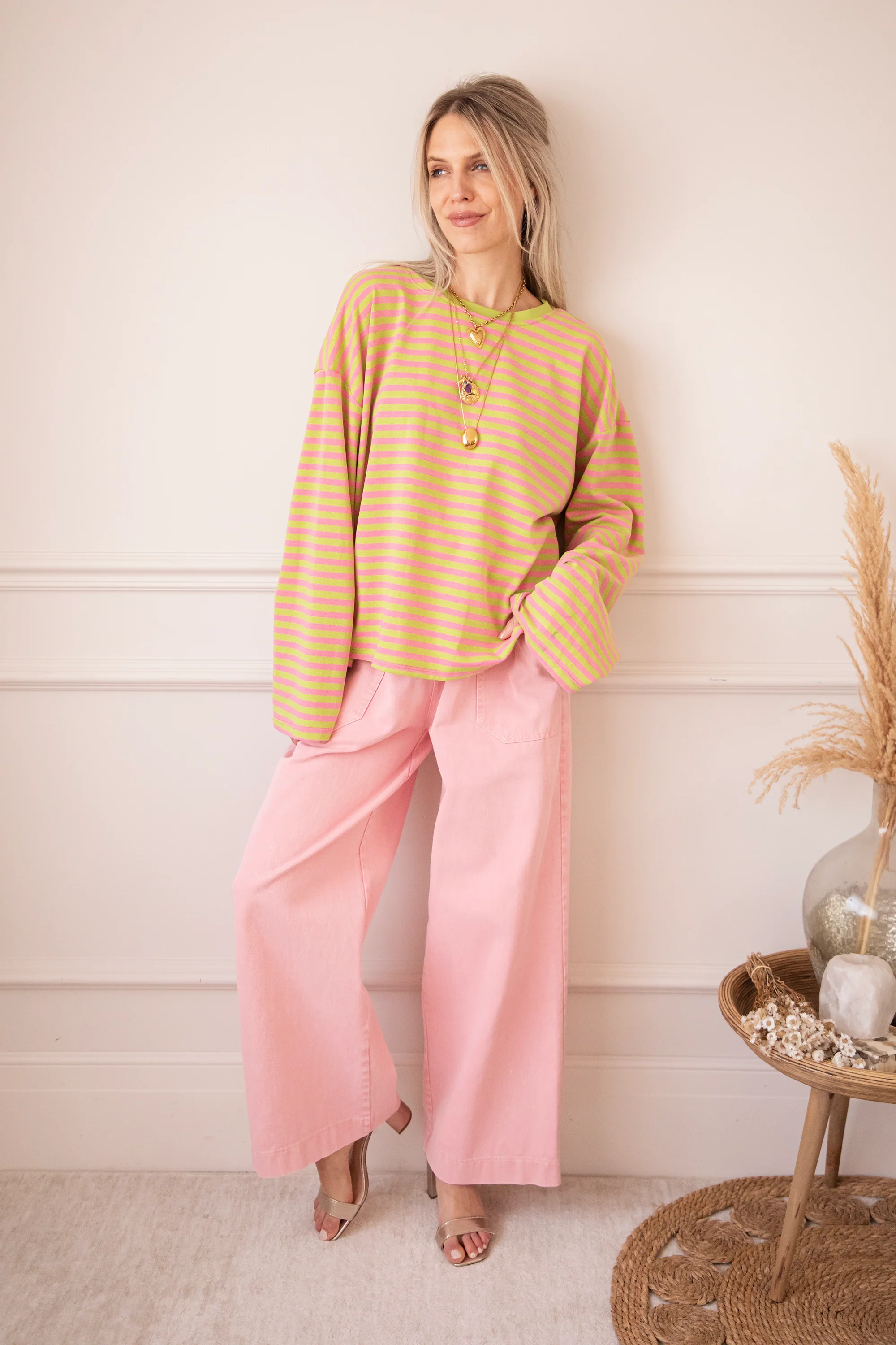 Sadie Stripe Lime/Pink - Longsleeve - Image 7
