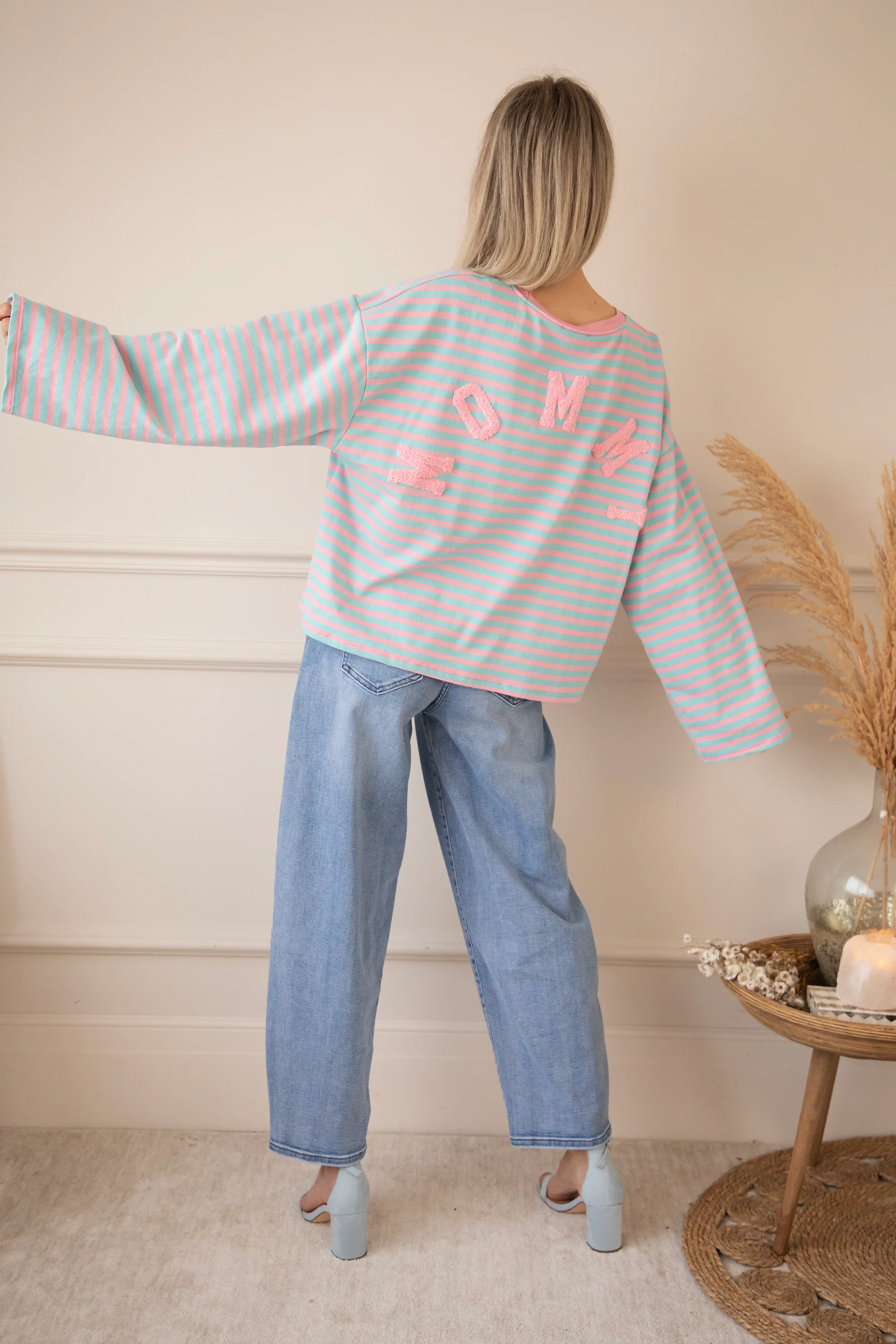 Sadie Stripe Mommy Sky Blue/Baby Pink - Longsleeve - Image 11