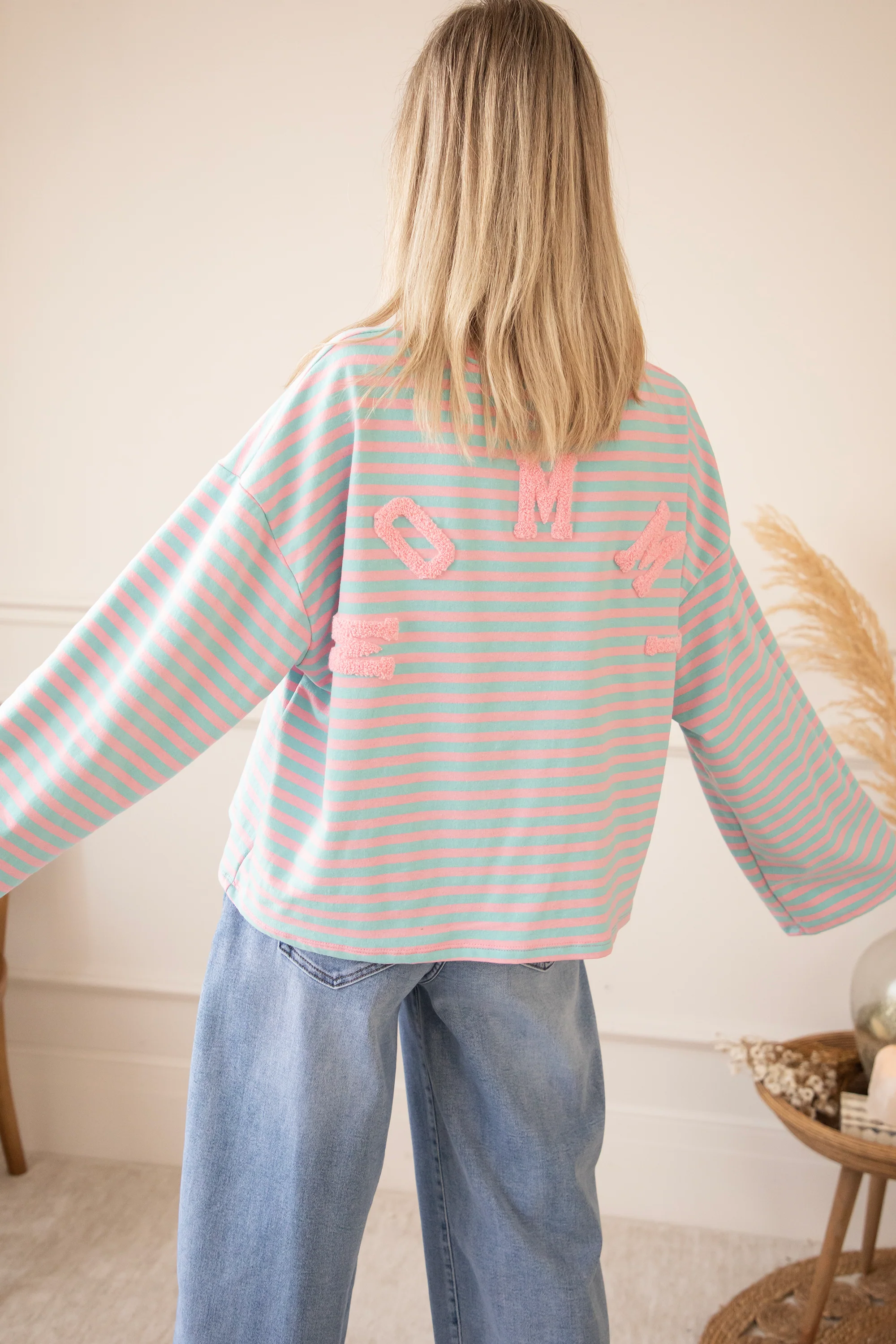 Sadie Stripe Mommy Sky Blue/Baby Pink - Longsleeve - Image 13
