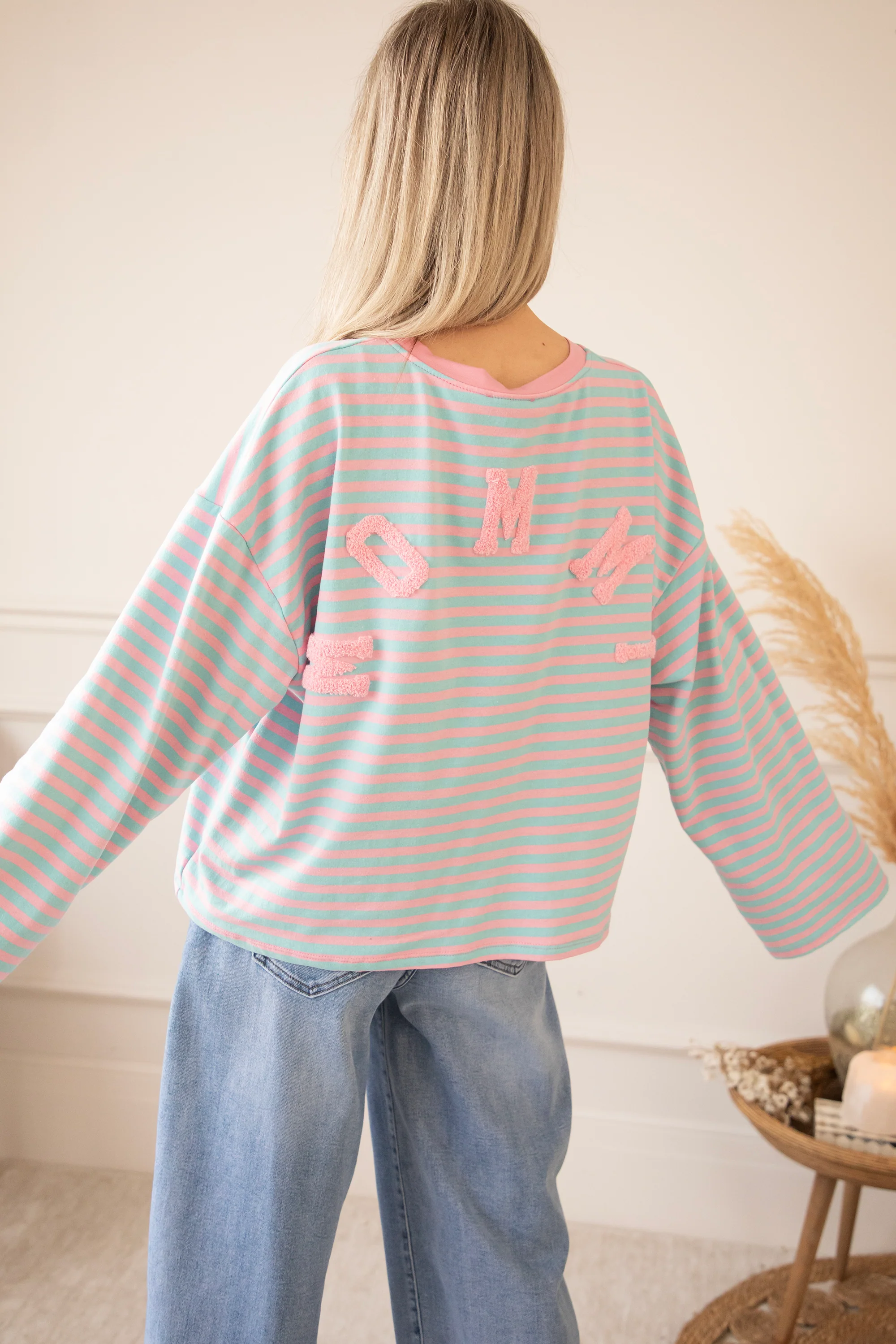 Sadie Stripe Mommy Sky Blue/Baby Pink - Longsleeve - Image 5