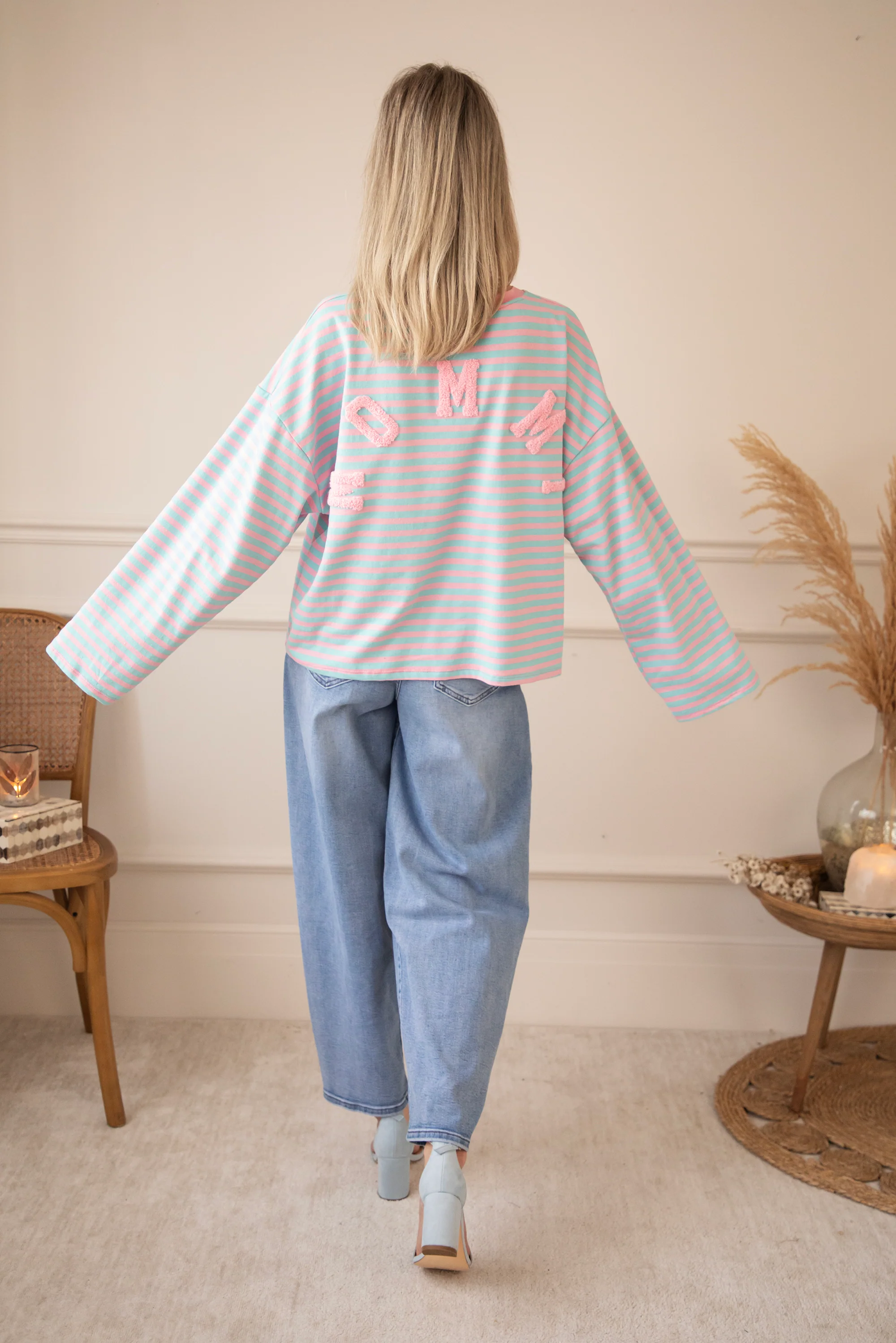 Sadie Stripe Mommy Sky Blue/Baby Pink - Longsleeve - Image 7