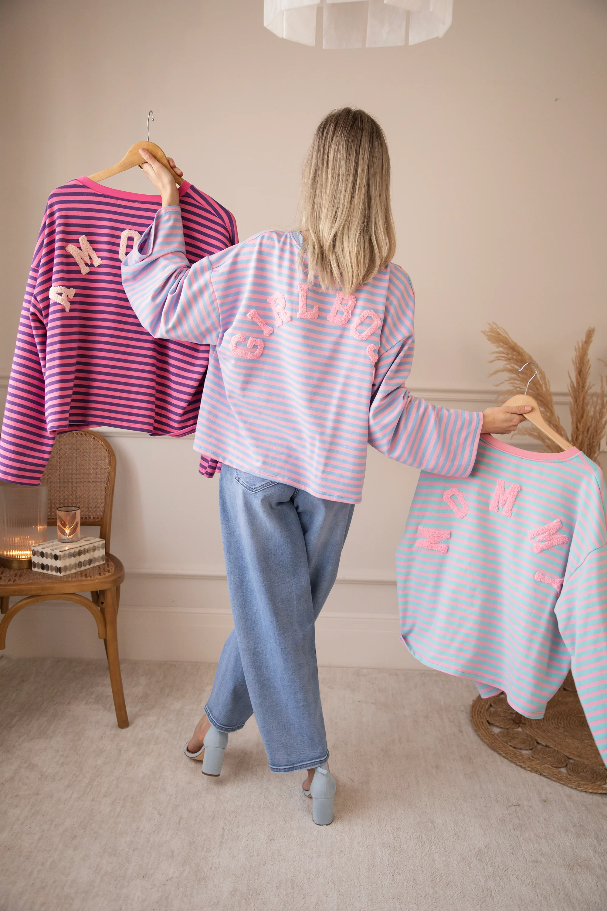 Sadie Stripe Mommy Sky Blue/Baby Pink - Longsleeve - Image 8
