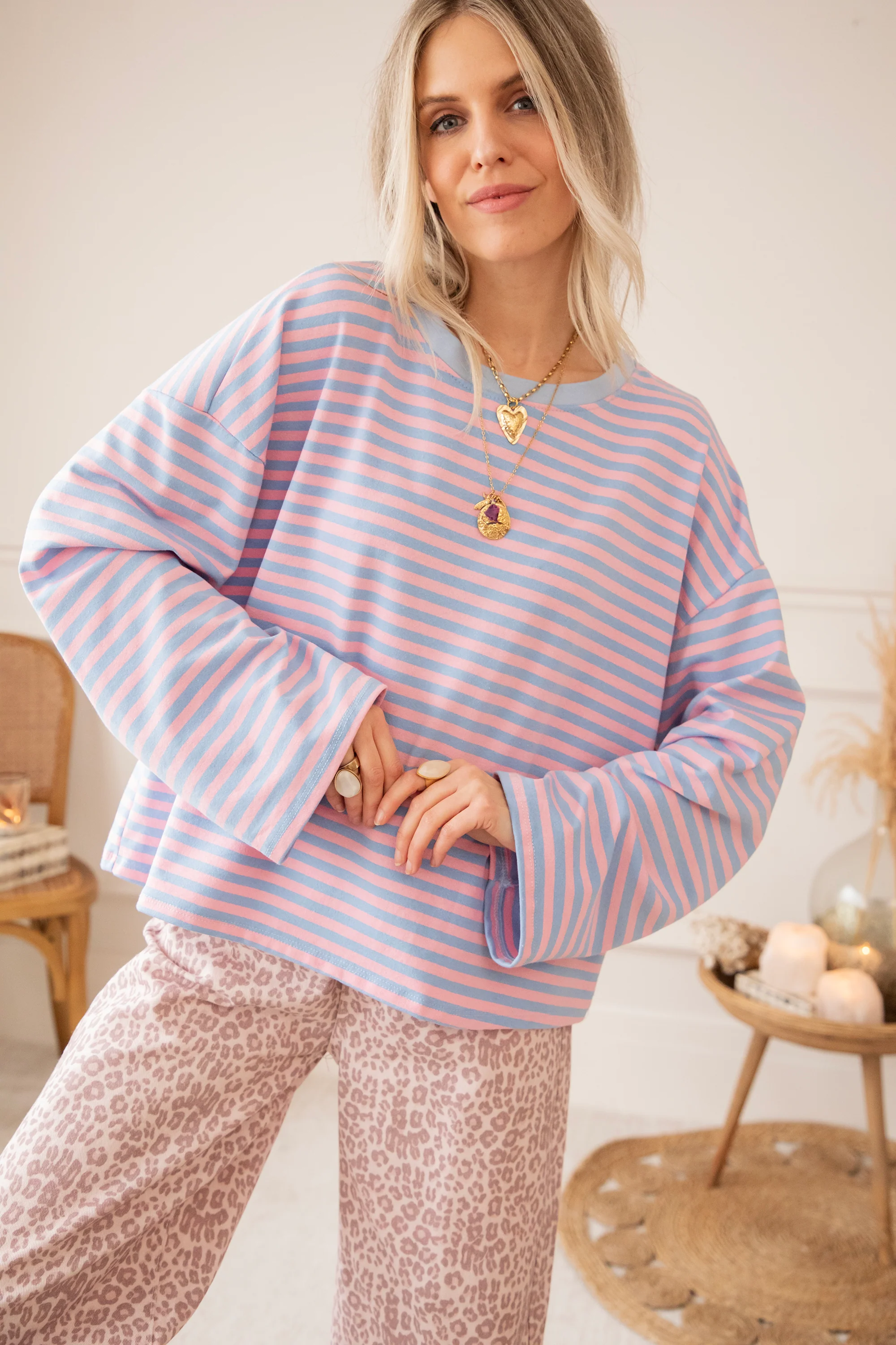 Sadie Stripe Soft Pink/Baby Blue - Longsleeve - Image 8