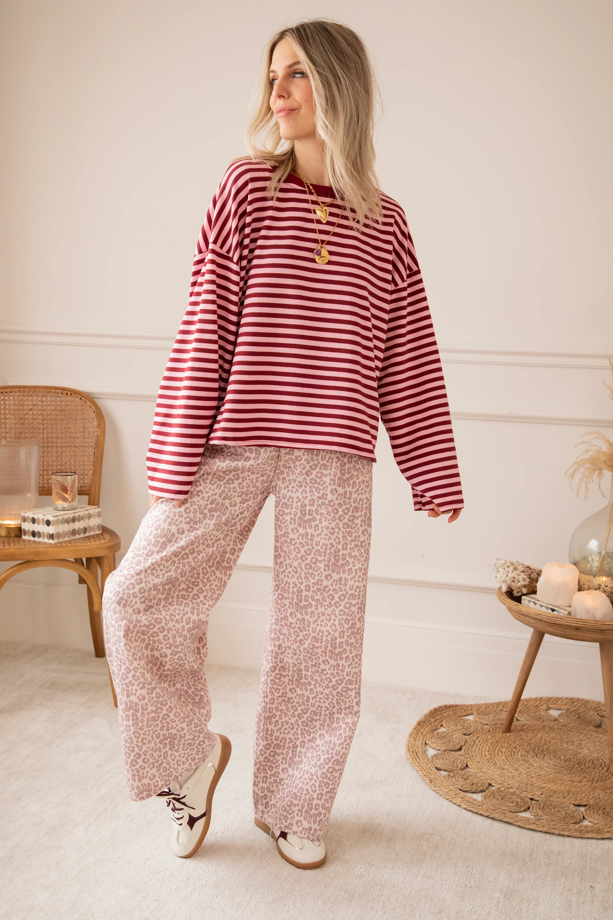 Sadie Stripe Pink/Bordeaux - Longsleeve - Image 13