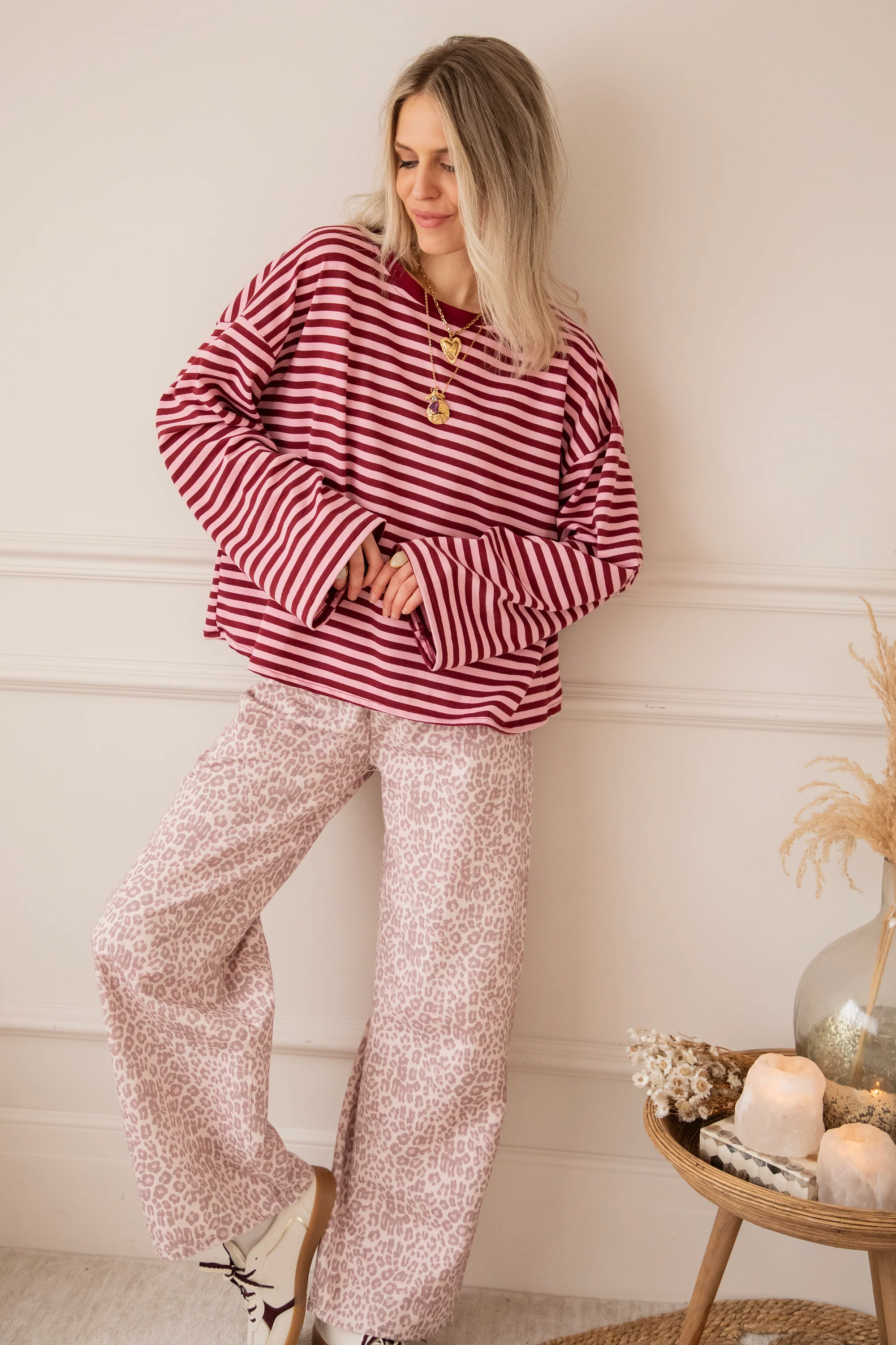 Sadie Stripe Pink/Bordeaux - Longsleeve - Image 15