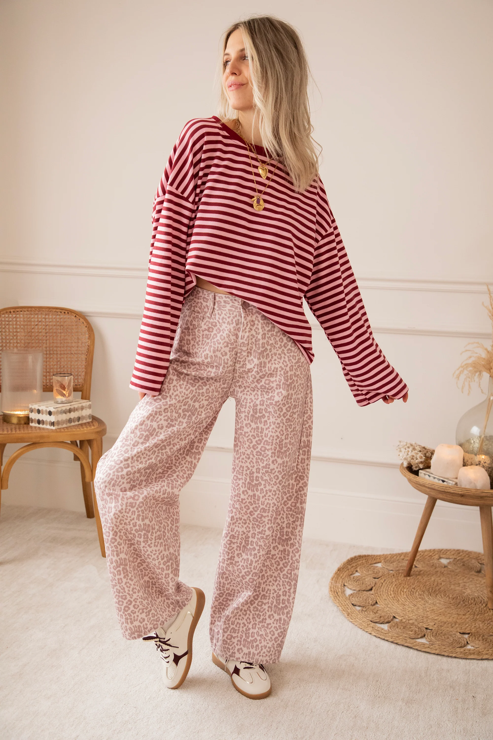Sadie Stripe Pink/Bordeaux - Longsleeve - Image 9