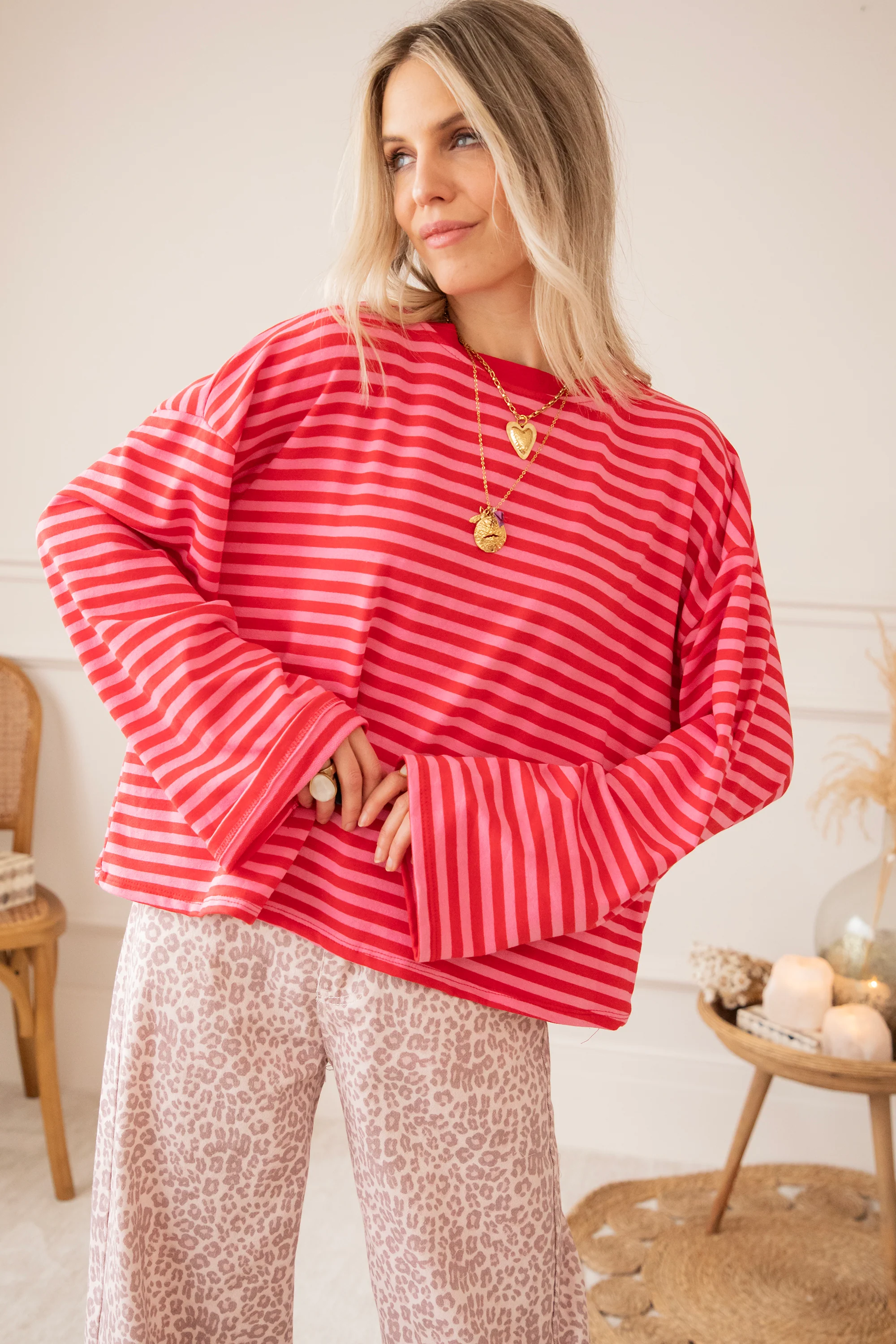 Sadie Stripe Pink/Red - Longsleeve - Image 9