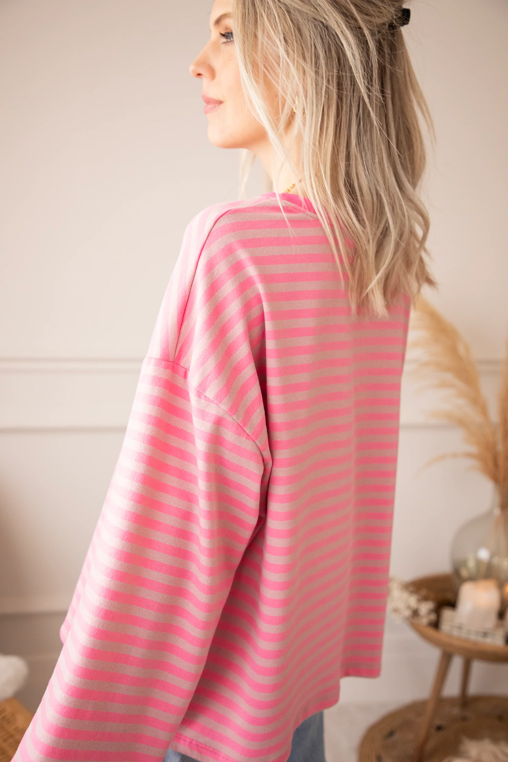 Sadie Stripe Pink/Taupe - Longsleeve - Image 8