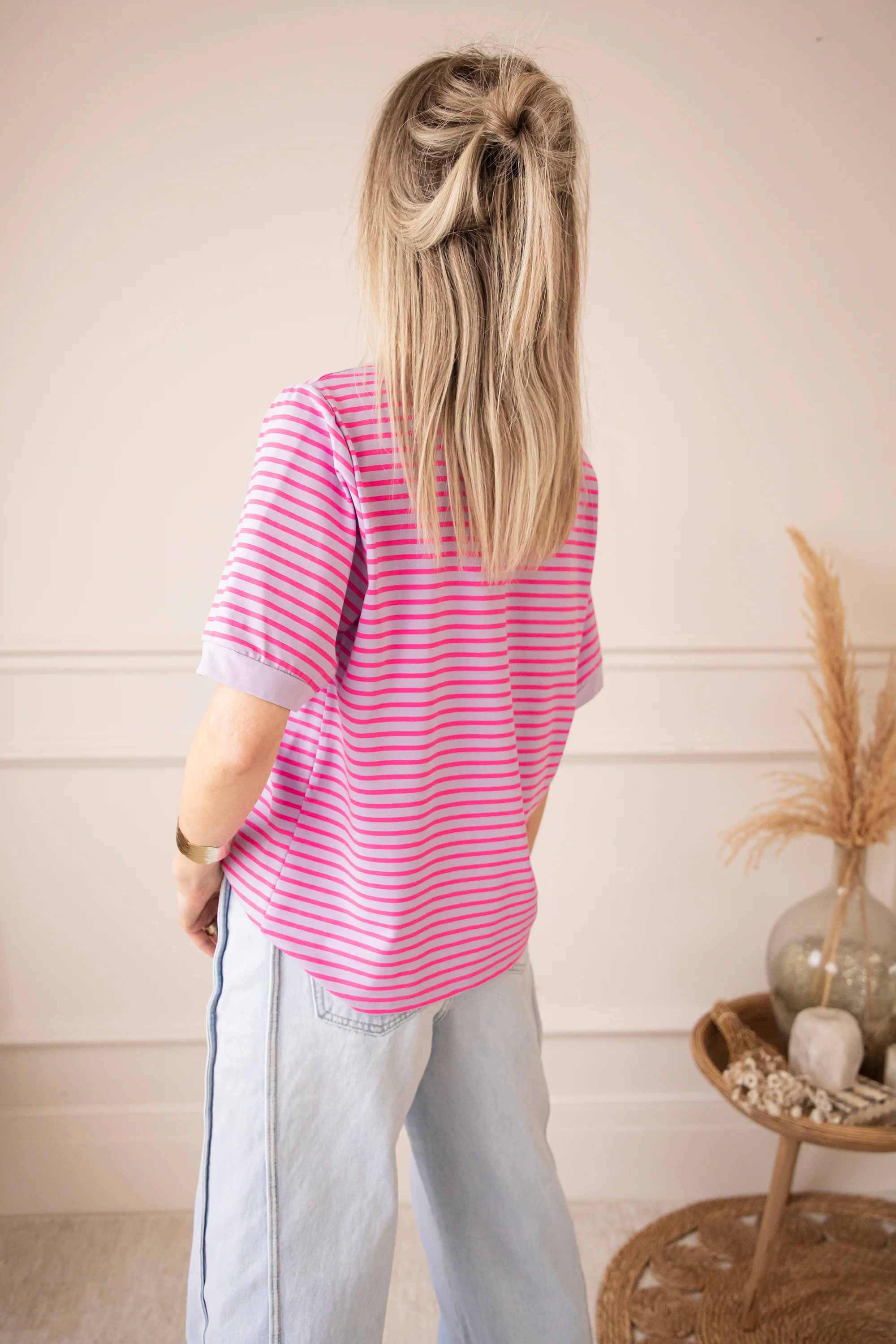 Sadie Stripe Purple/Pink - T-Shirt - Image 4