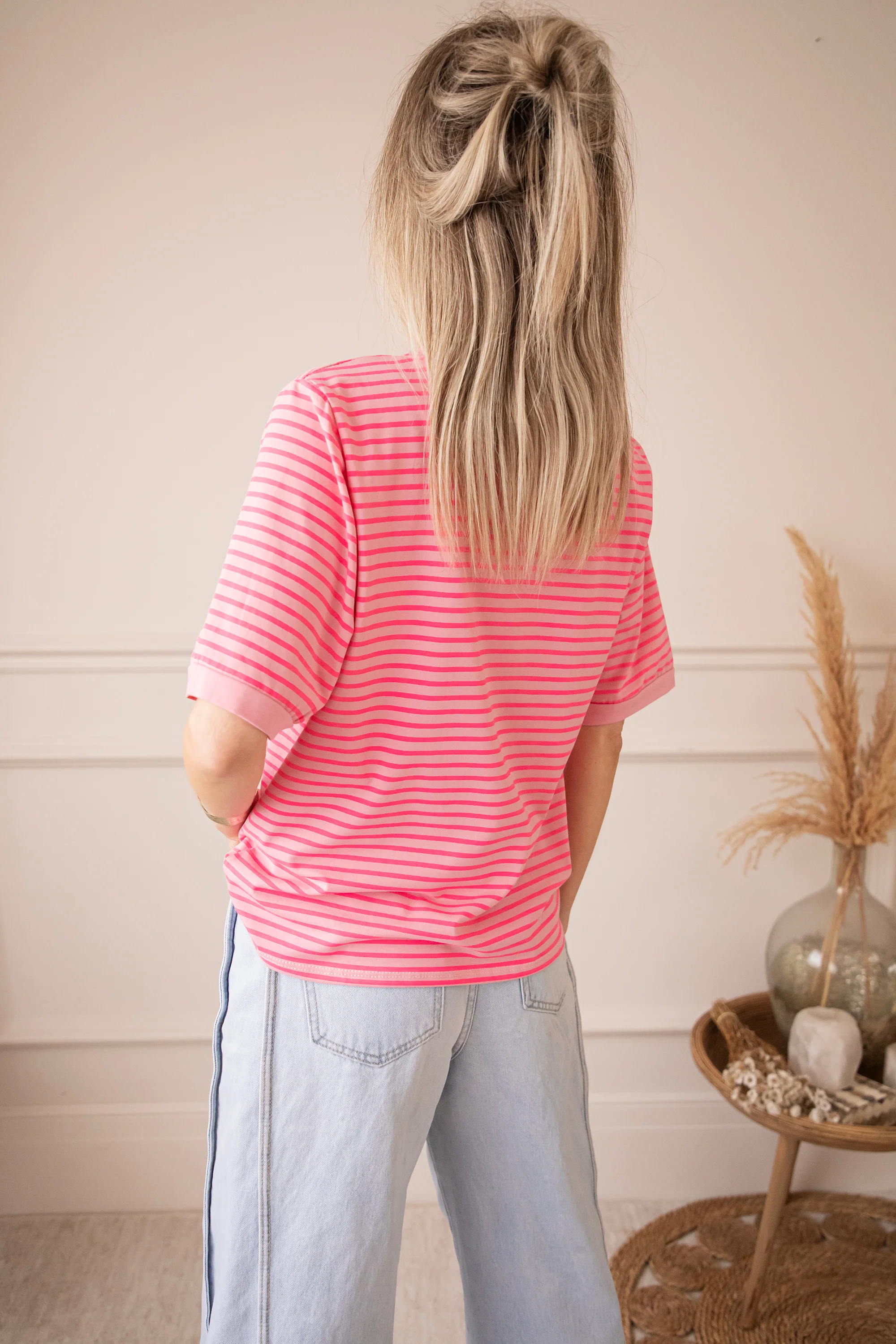 Sadie Stripe Rose/Pink - T-Shirt - Image 3