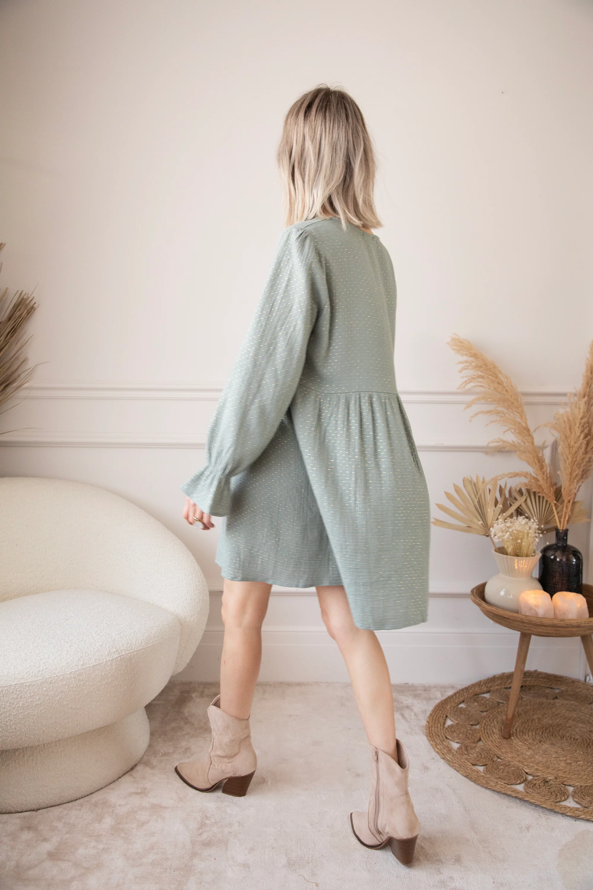 Shine Like Gold Dark Mint - Jurk - Image 7