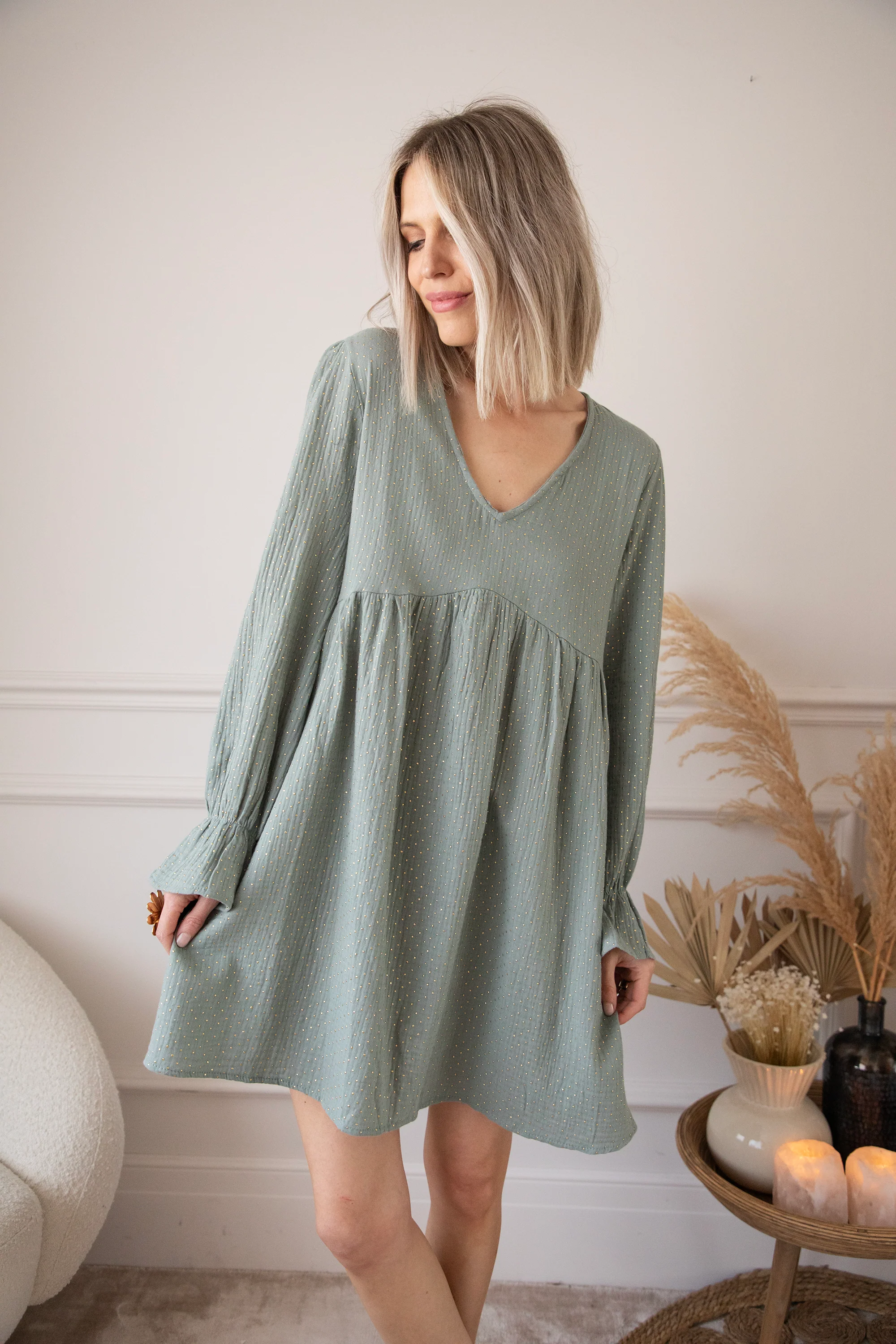 Shine Like Gold Dark Mint - Jurk - Image 9