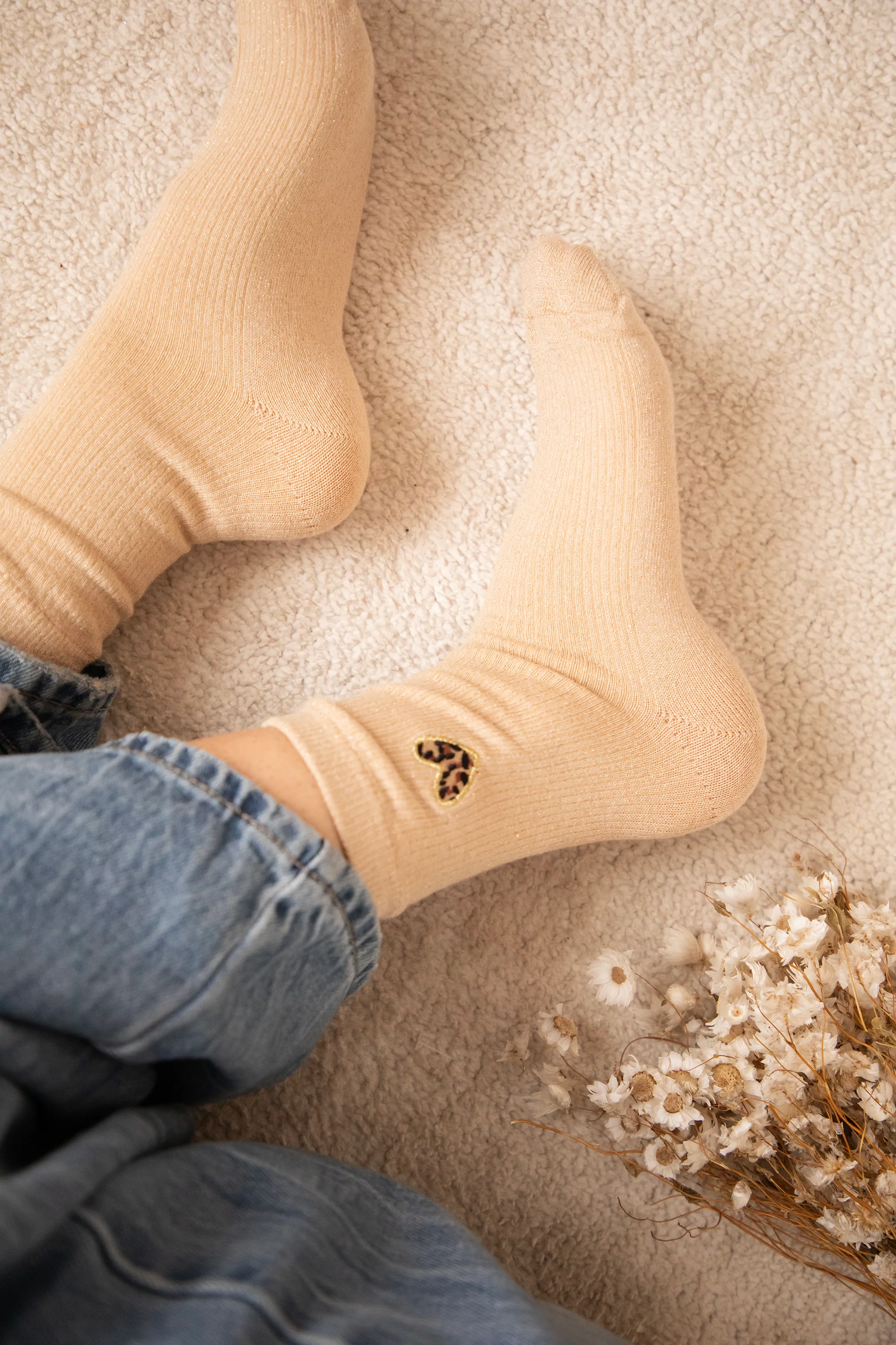 Shiny Leopard Love Beige - Sokken - Image 4