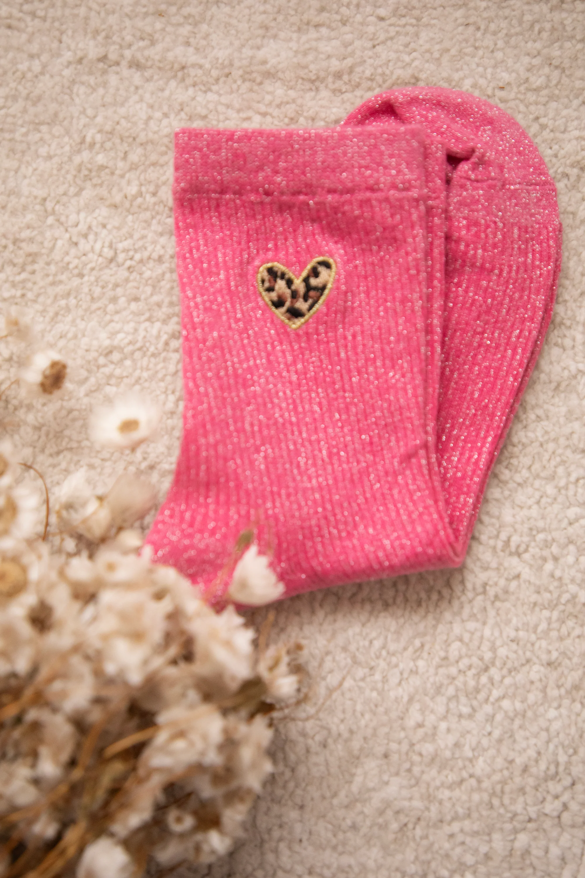 Shiny Leopard Love Fuchsia - Sokken - Image 2