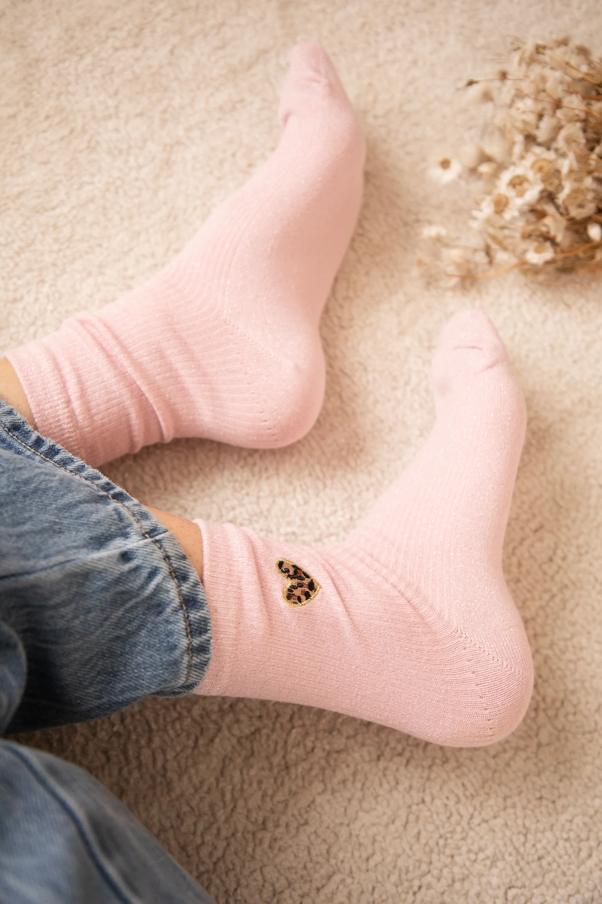 Shiny Leopard Love Soft Pink - Sokken - Image 6