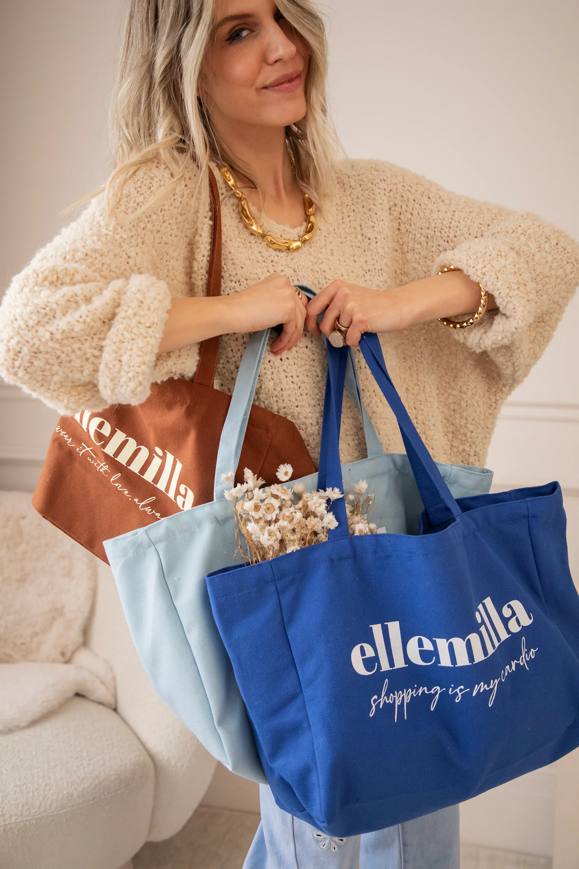 Shopping Is My Cardio Dark Blue - Canvas Tas - Image 8