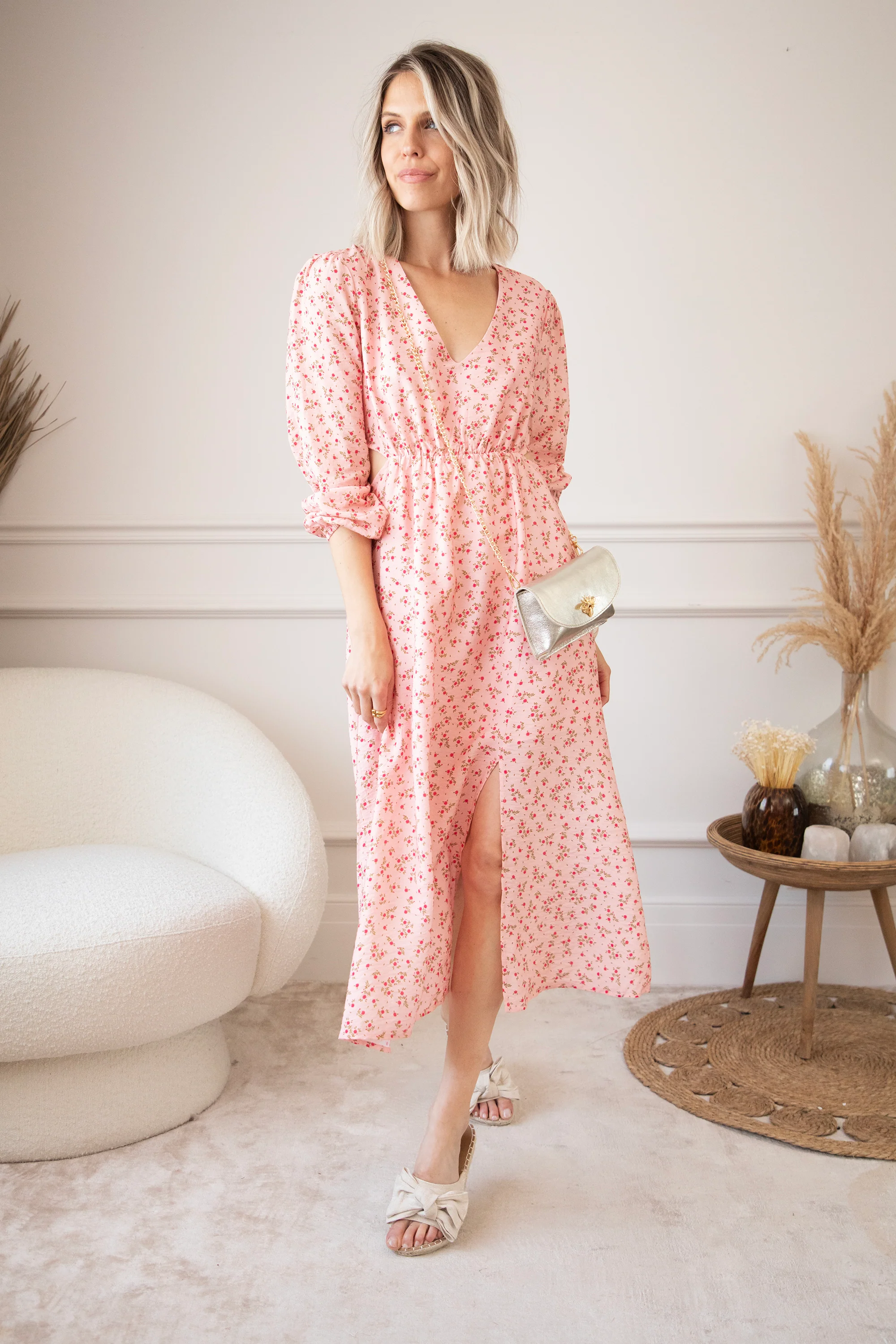 Side Bloom Pink - Maxi Jurk - Image 3