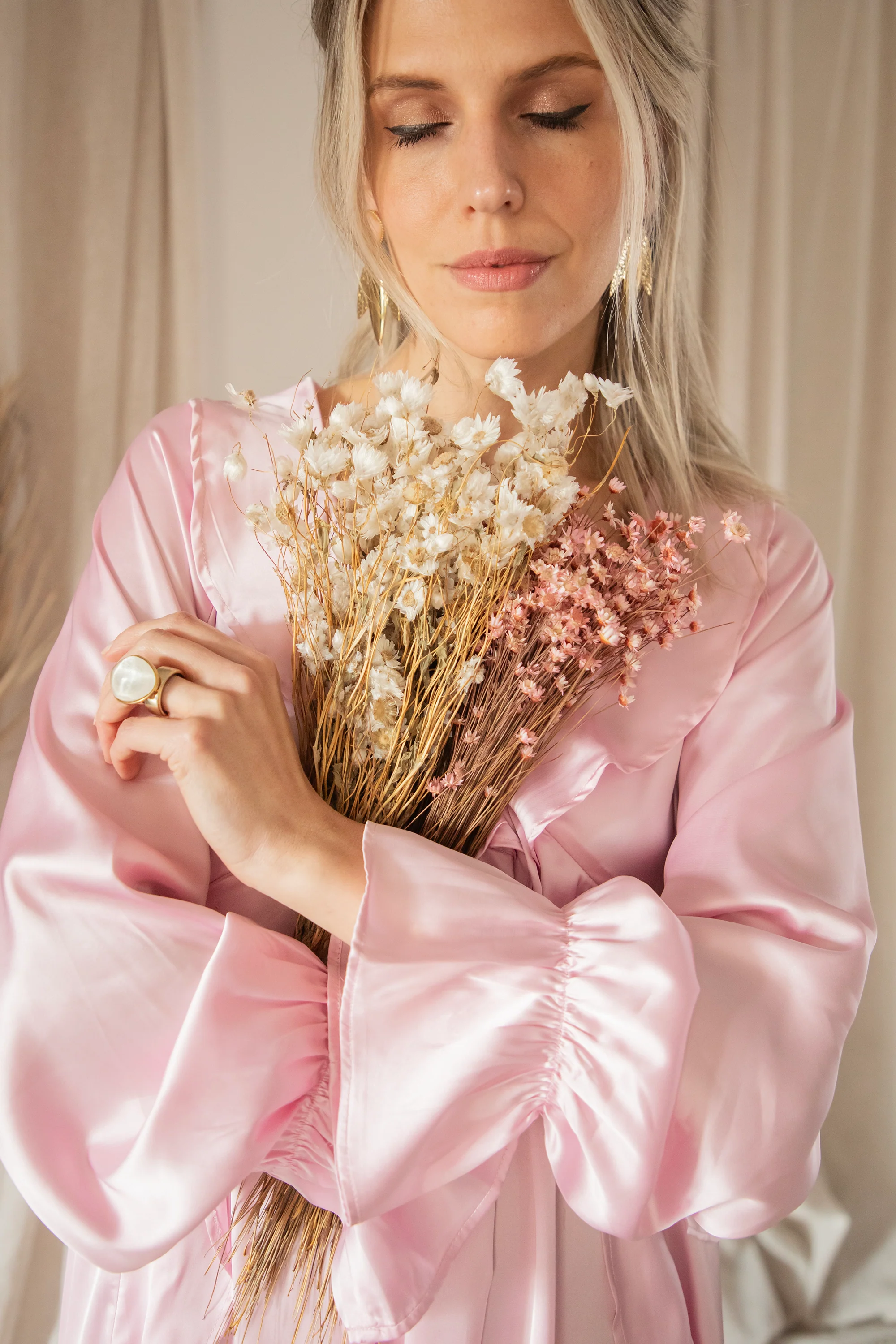 Sidona Satin Pink - Maxi Jurk - Image 9