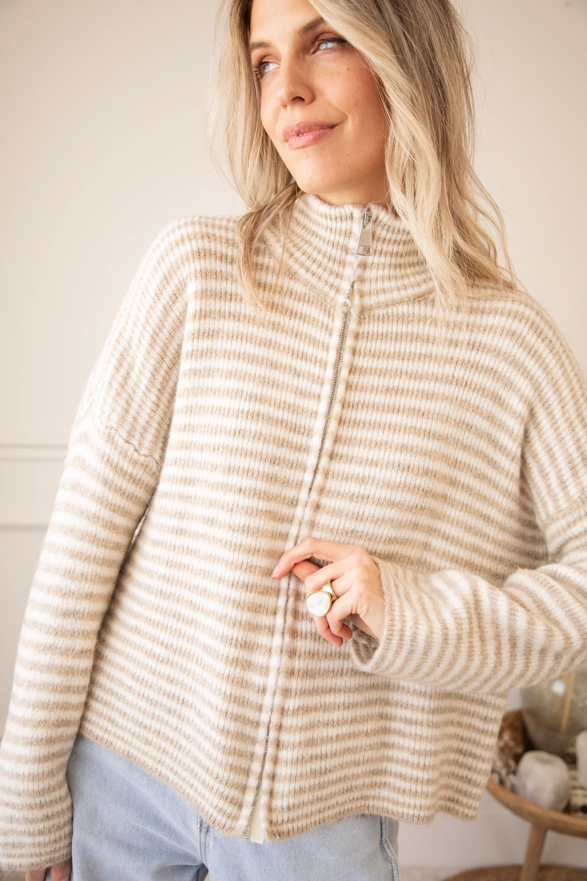 Simply Stripes Taupe/White - Vest - Image 6