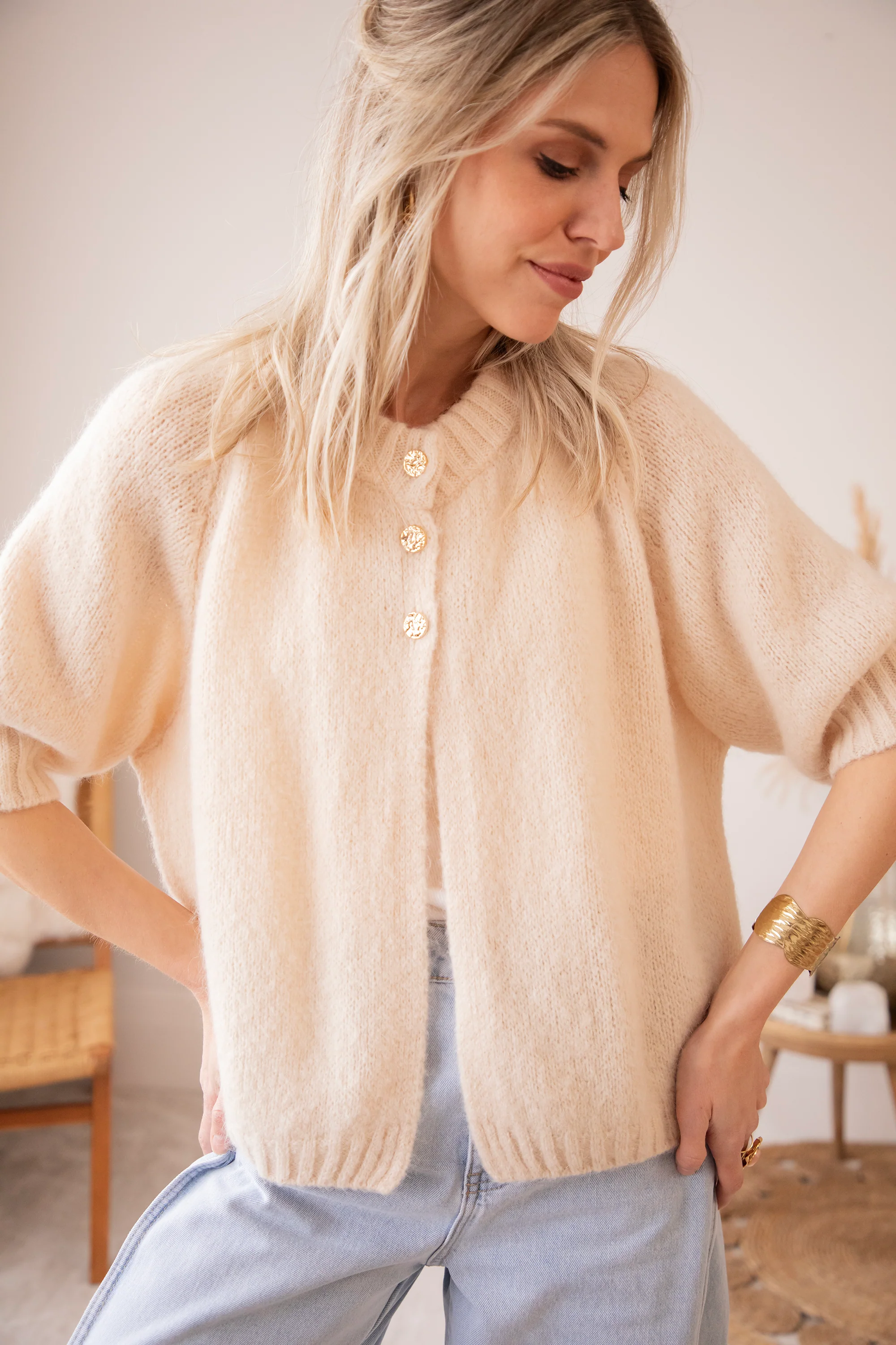 Split Knit Beige - Trui - Image 8